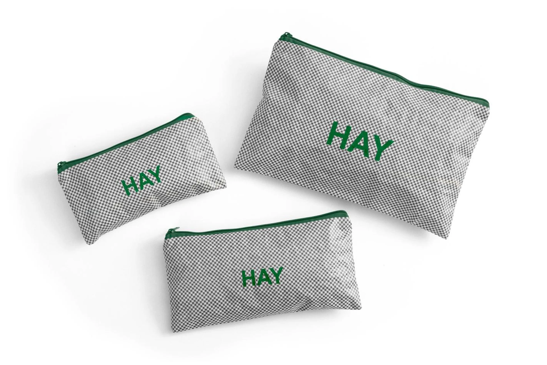 Candy Mono Wash Bag Flat Set of 3 Grey