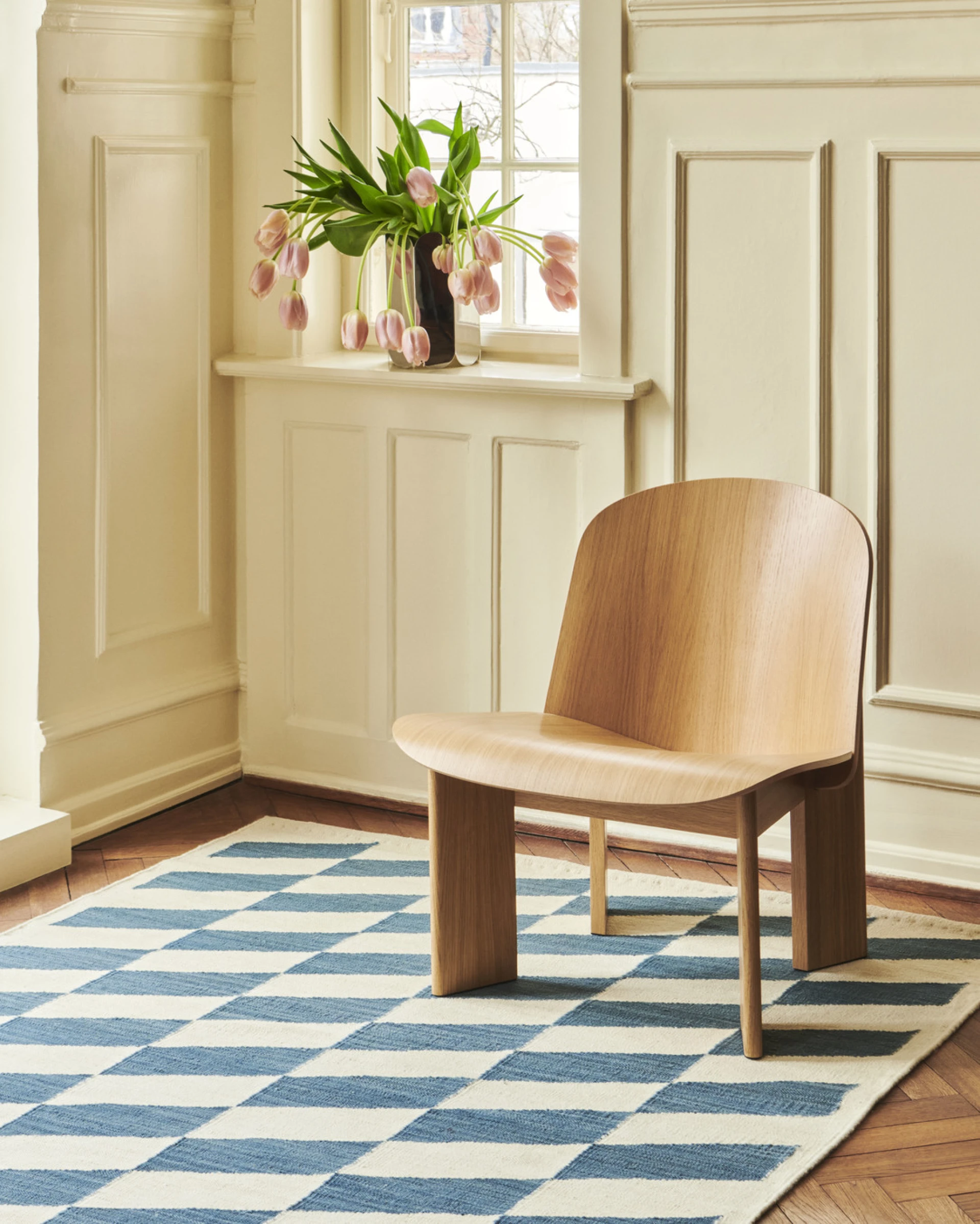 Shift Kelim Rug Blue 140 x 200