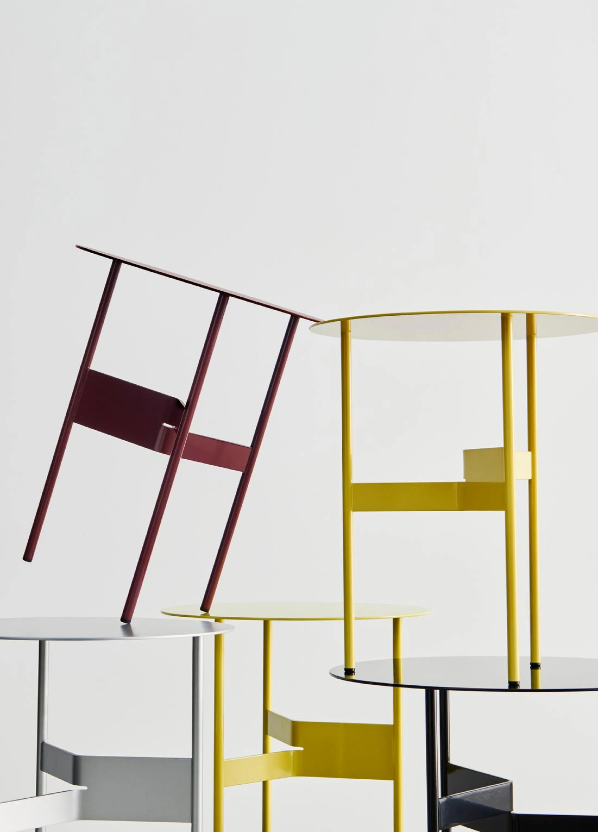 Shim Coffee Table Ø45 x H51 Bordeaux