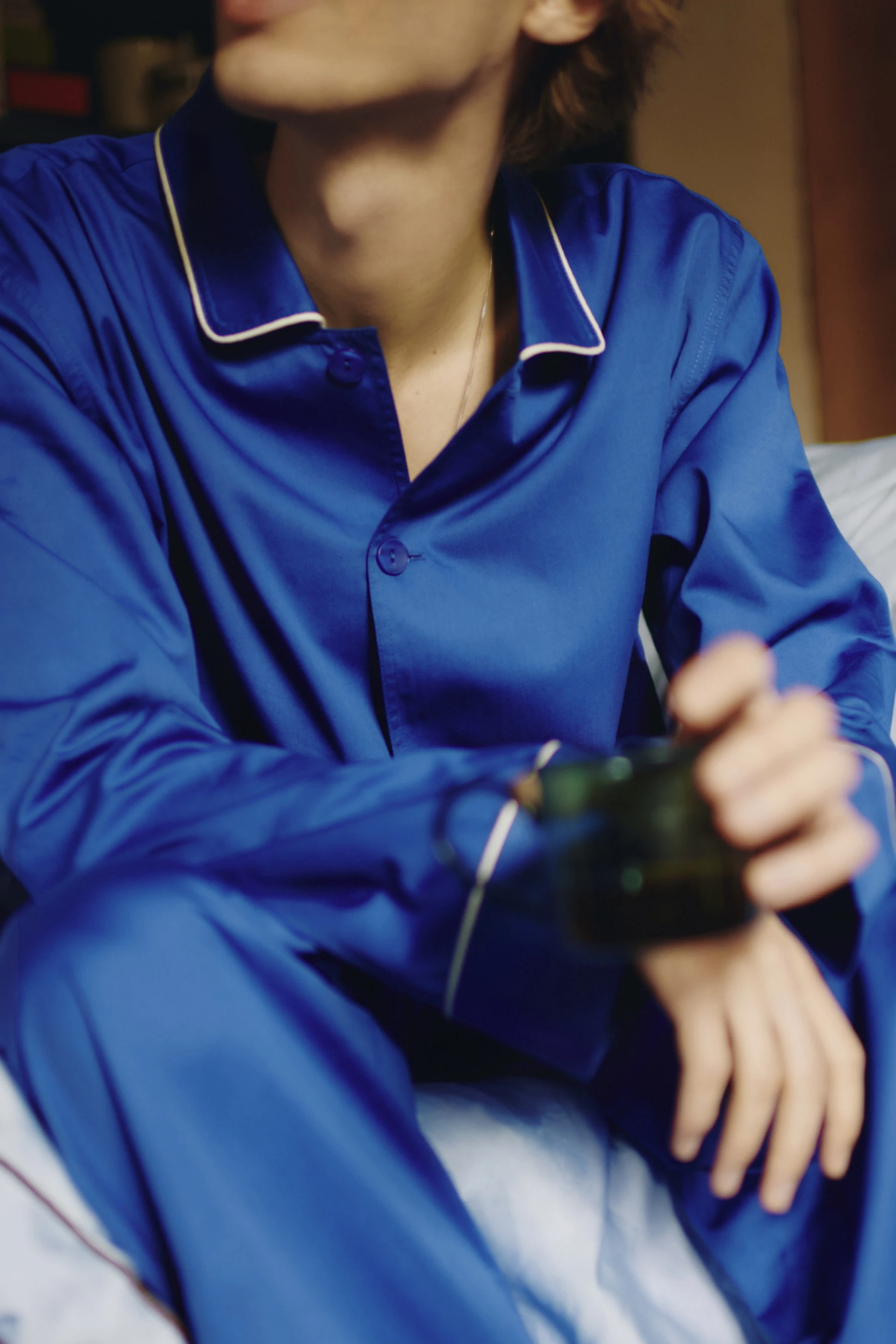 Outline Pyjama L/S Shirt XS/S Vivid blue