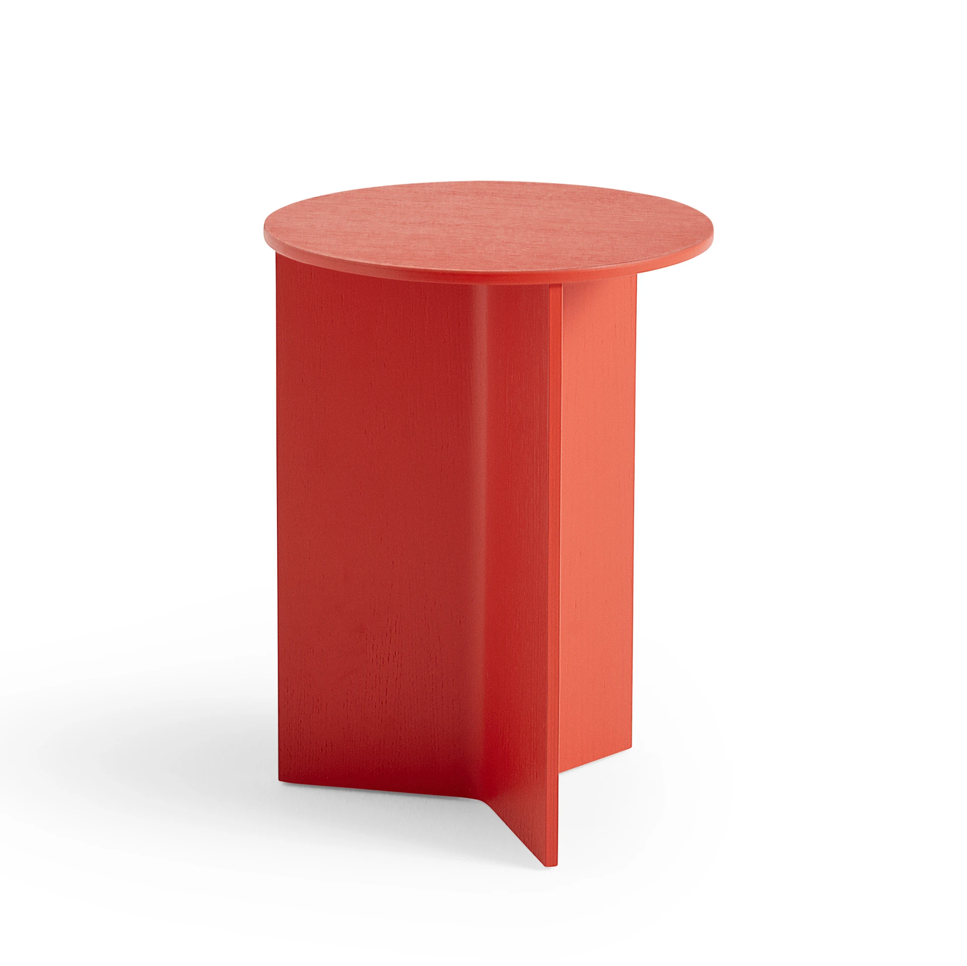 Slit Table Wood Round High Candy red