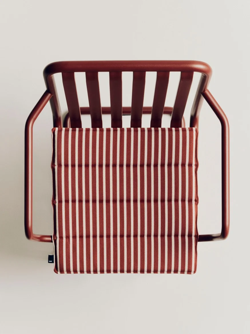 Terrazza Seat Cushion 40 x 40 Terracotta bold stripe
