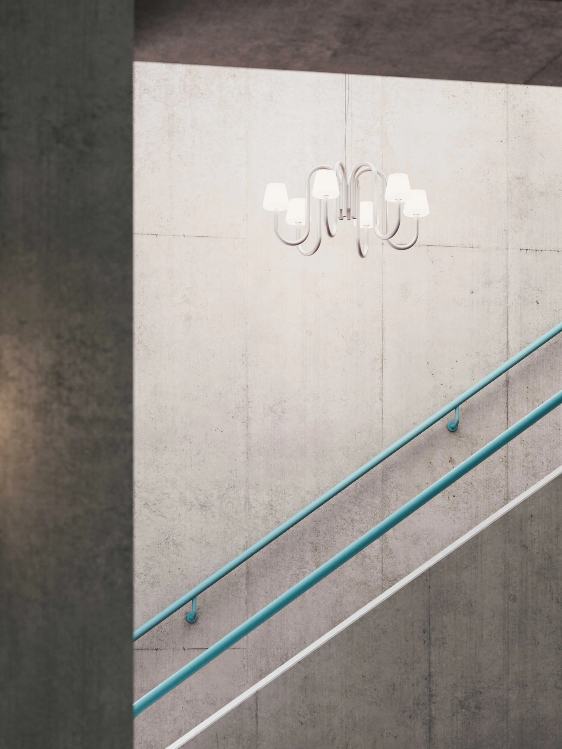 Apollo Chandelier 745 White opal glass