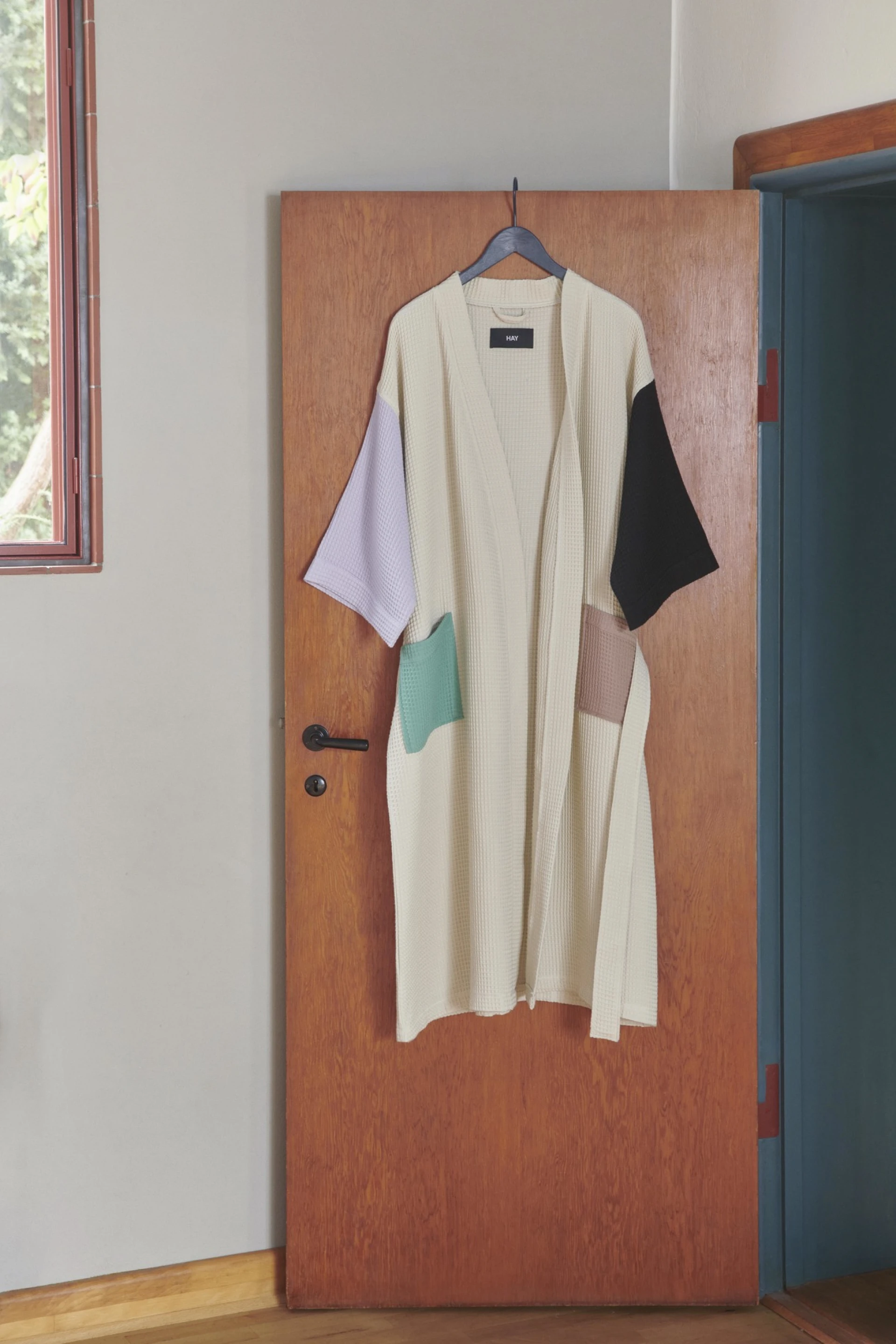 Waffle Bathrobe Off-white, multi