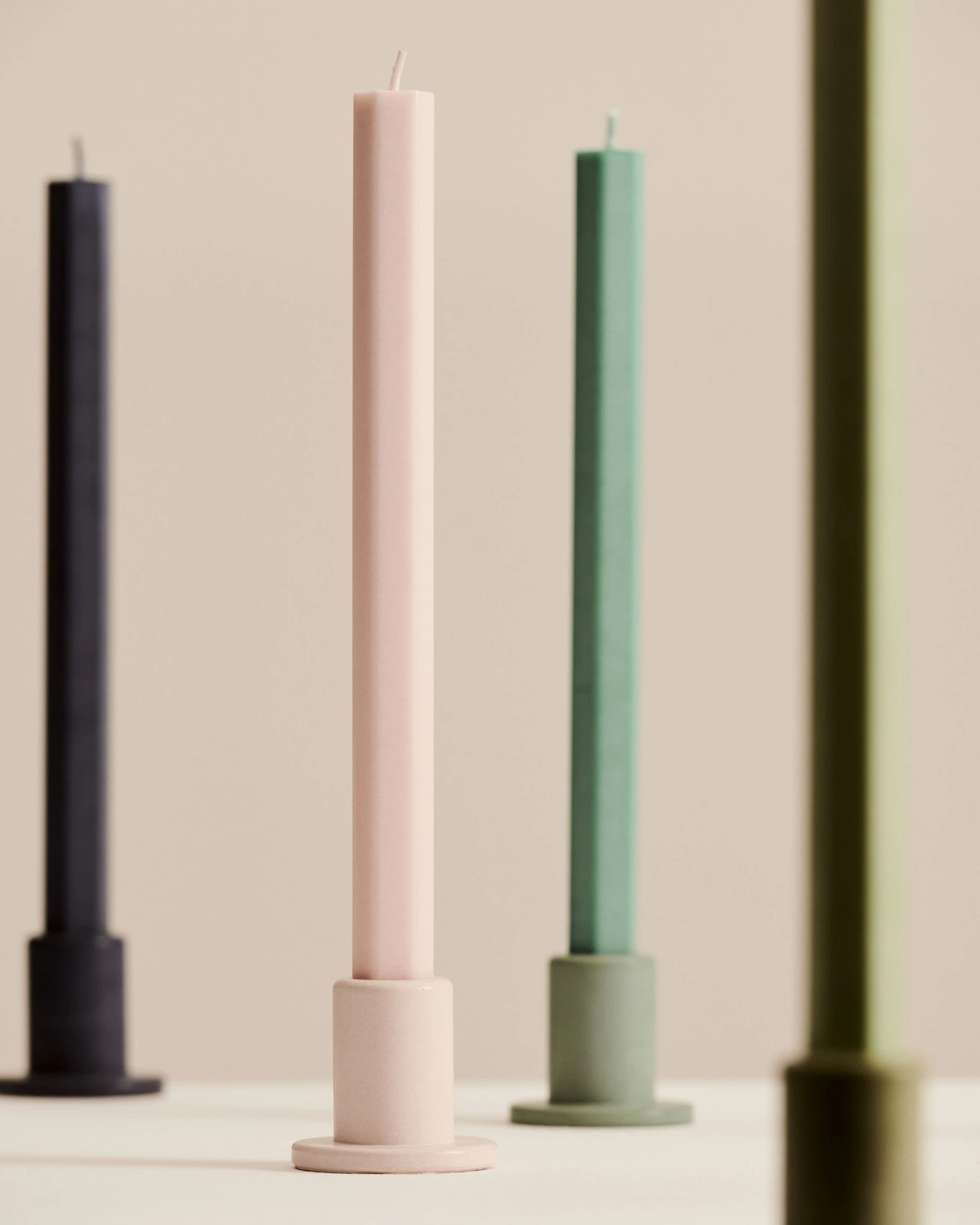 Tube Candleholder Concrete Small Light pink