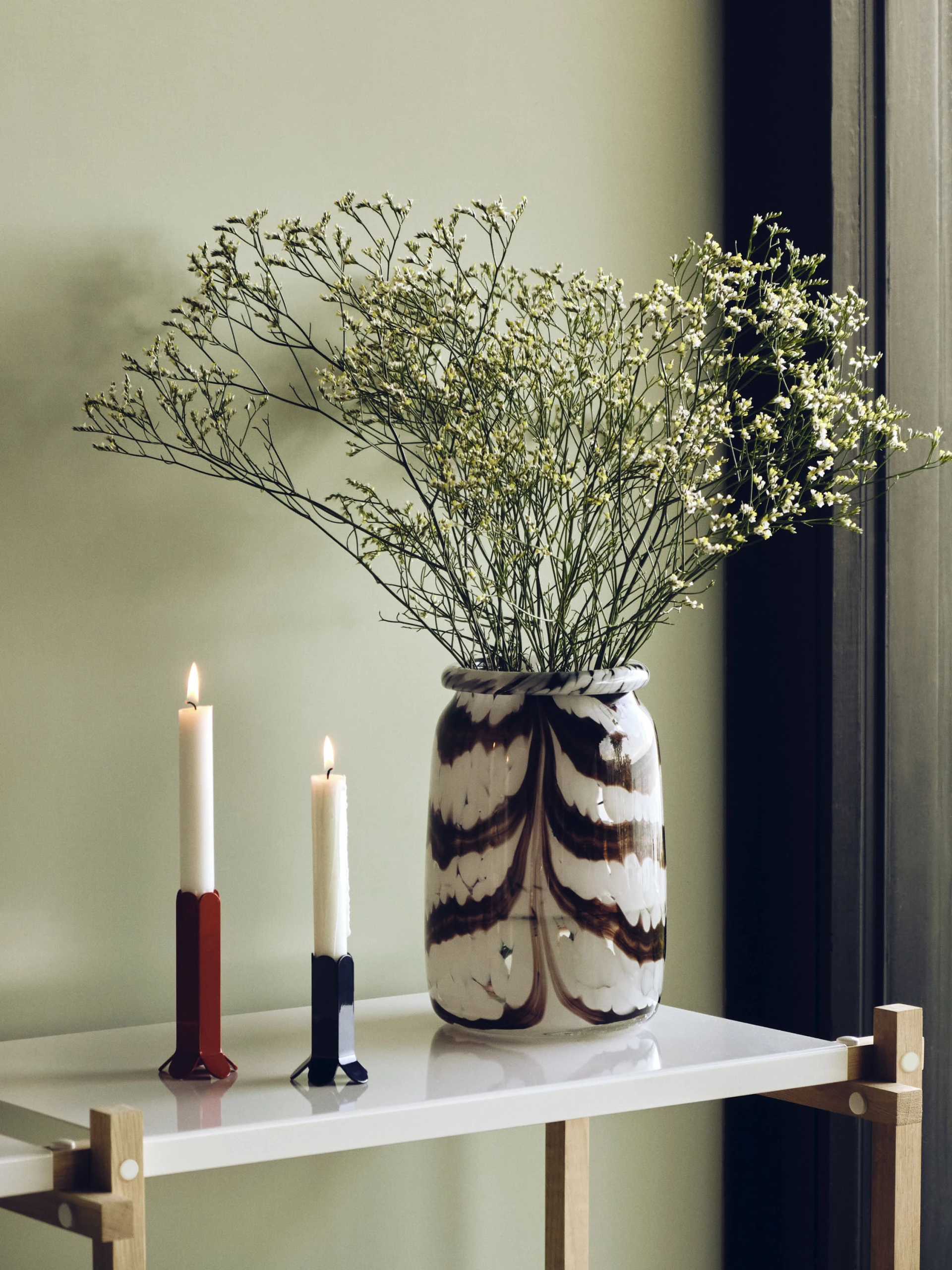 Arcs Candleholder S Dark blue