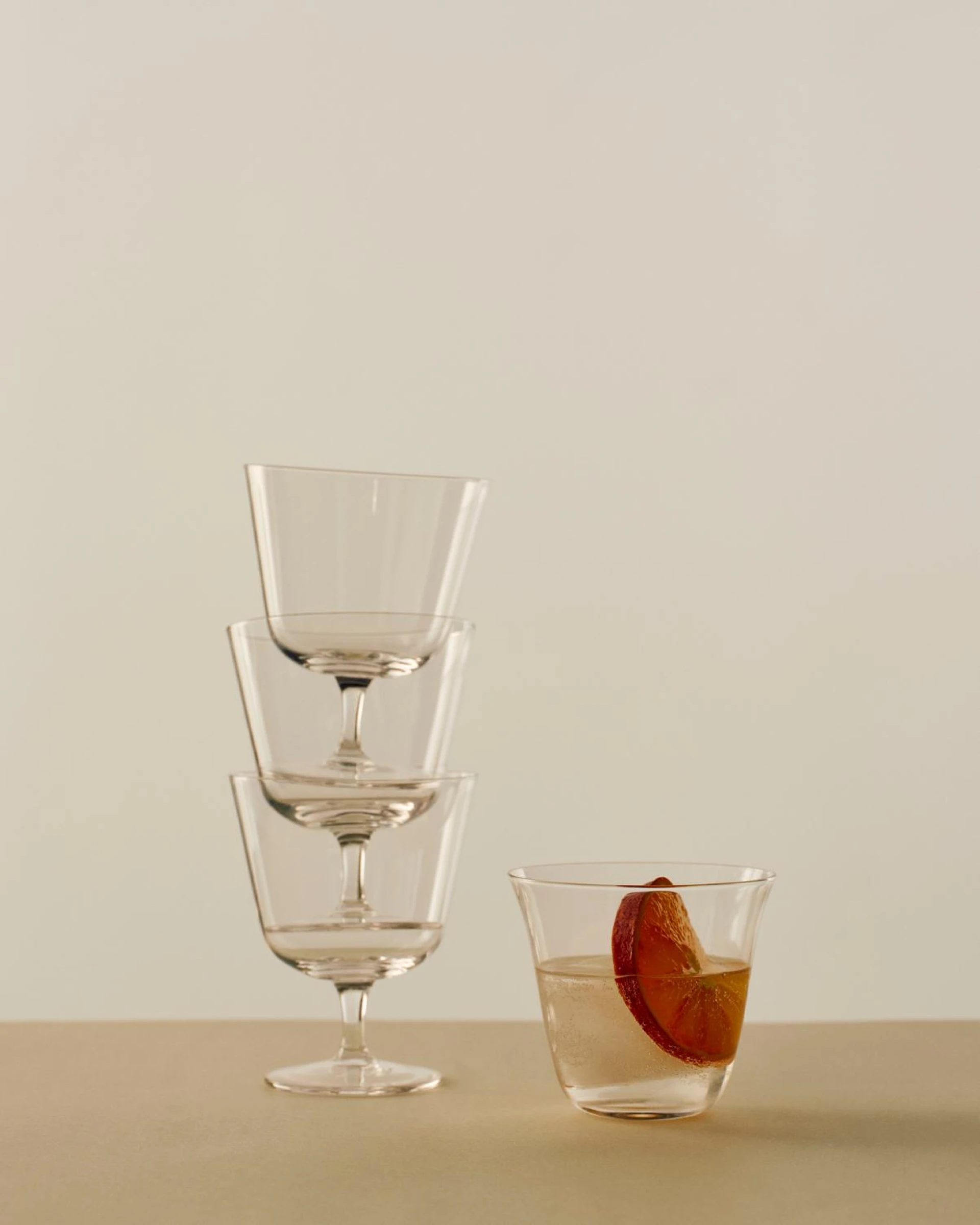 Curve Tumbler Glass Set of 2 Small Clear