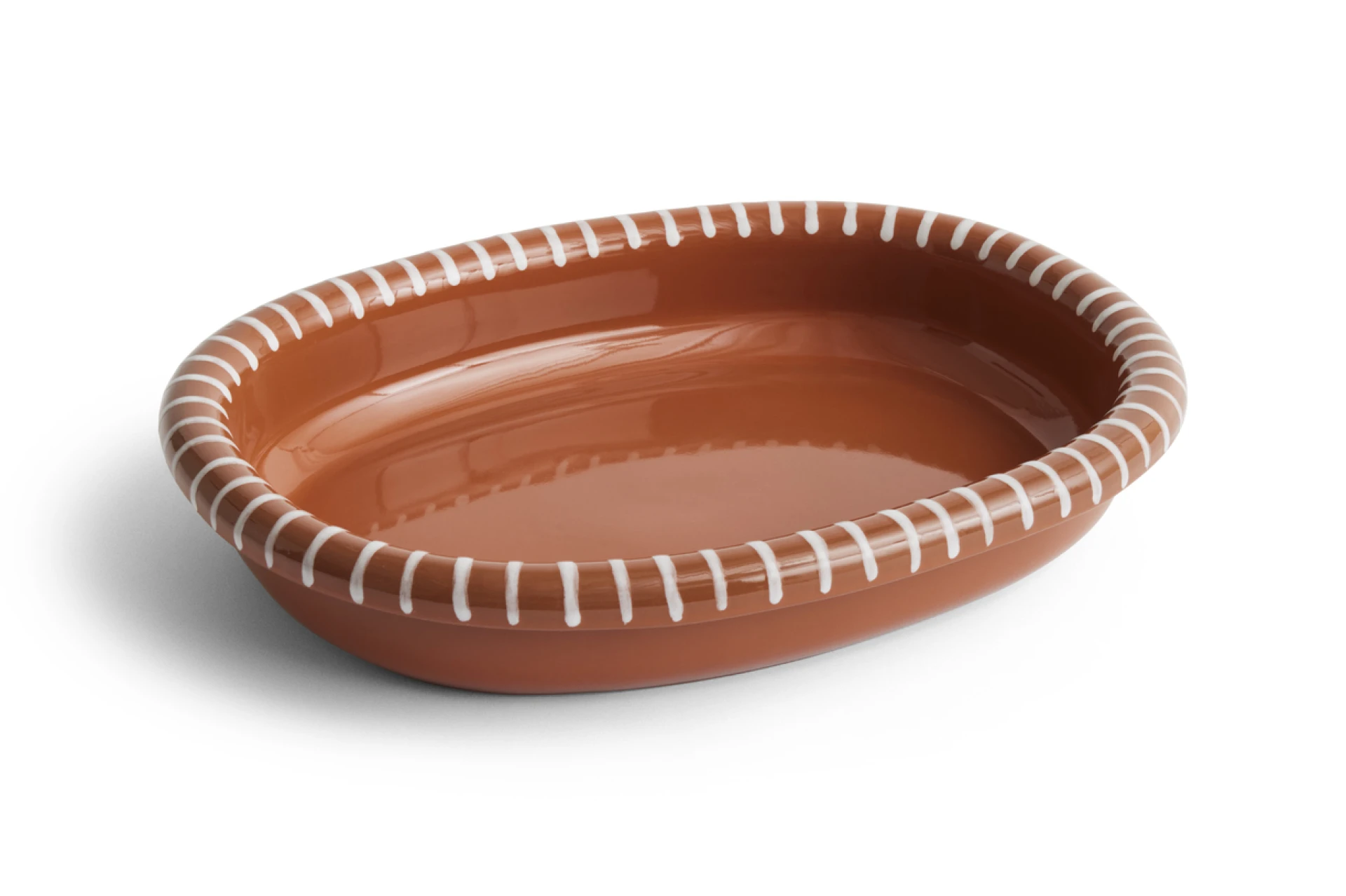 Barro Oval Dish Large Natural with stripes