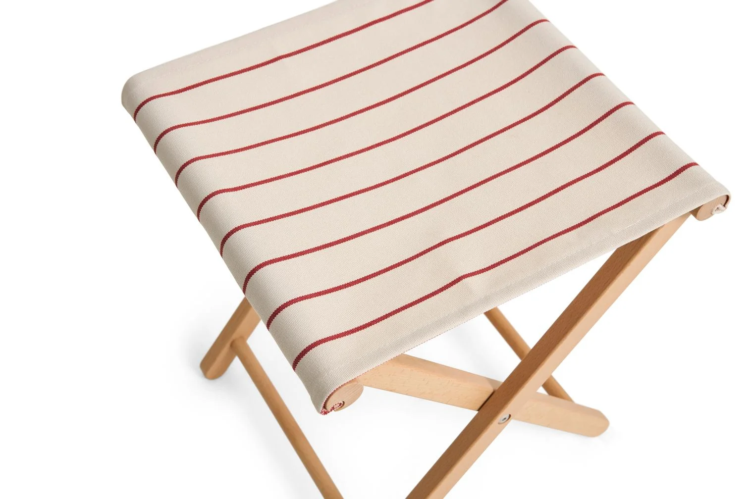 Outdoor Market Folding Stool Beige red stripe