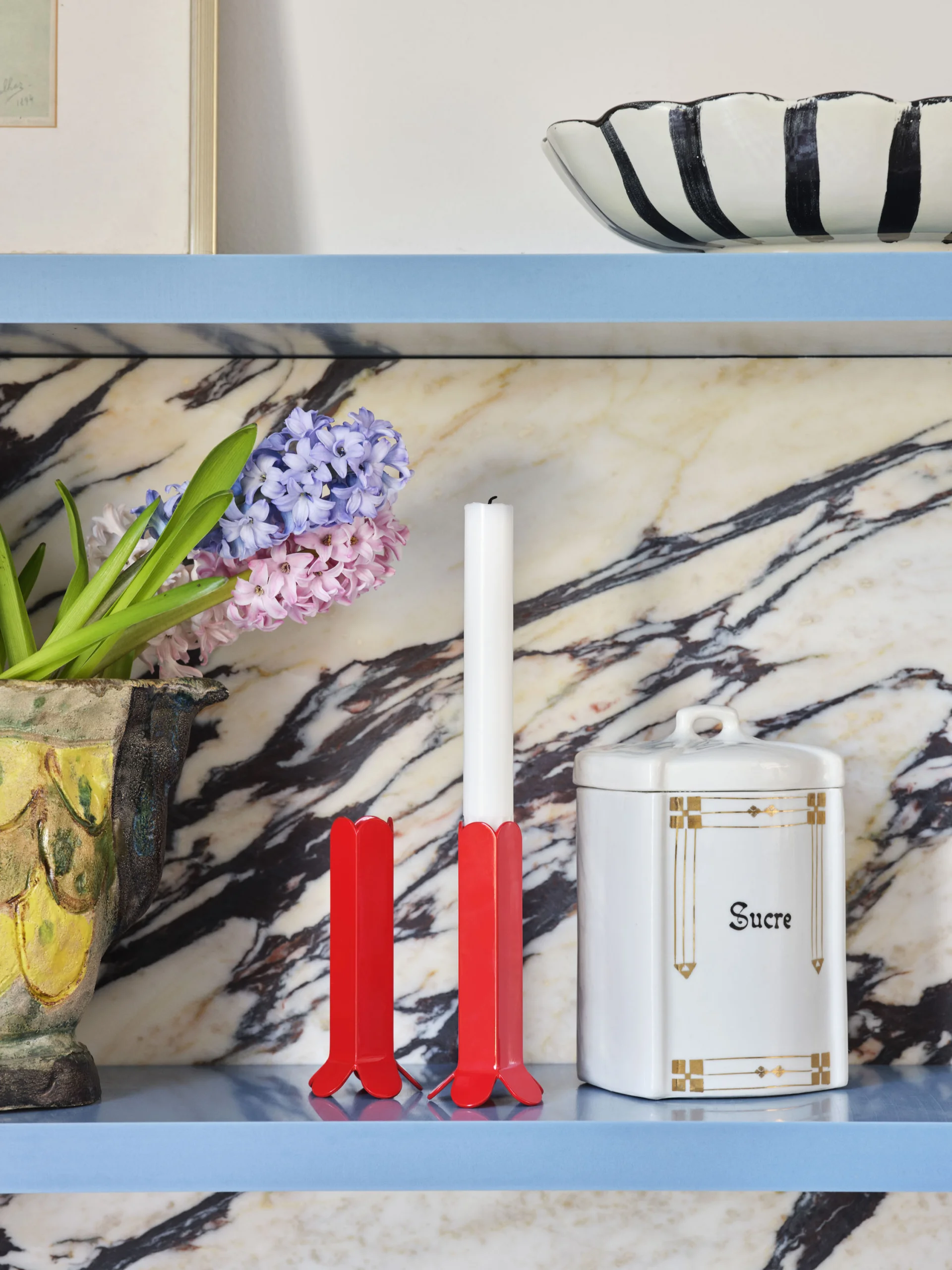 Arcs Candleholder L Red