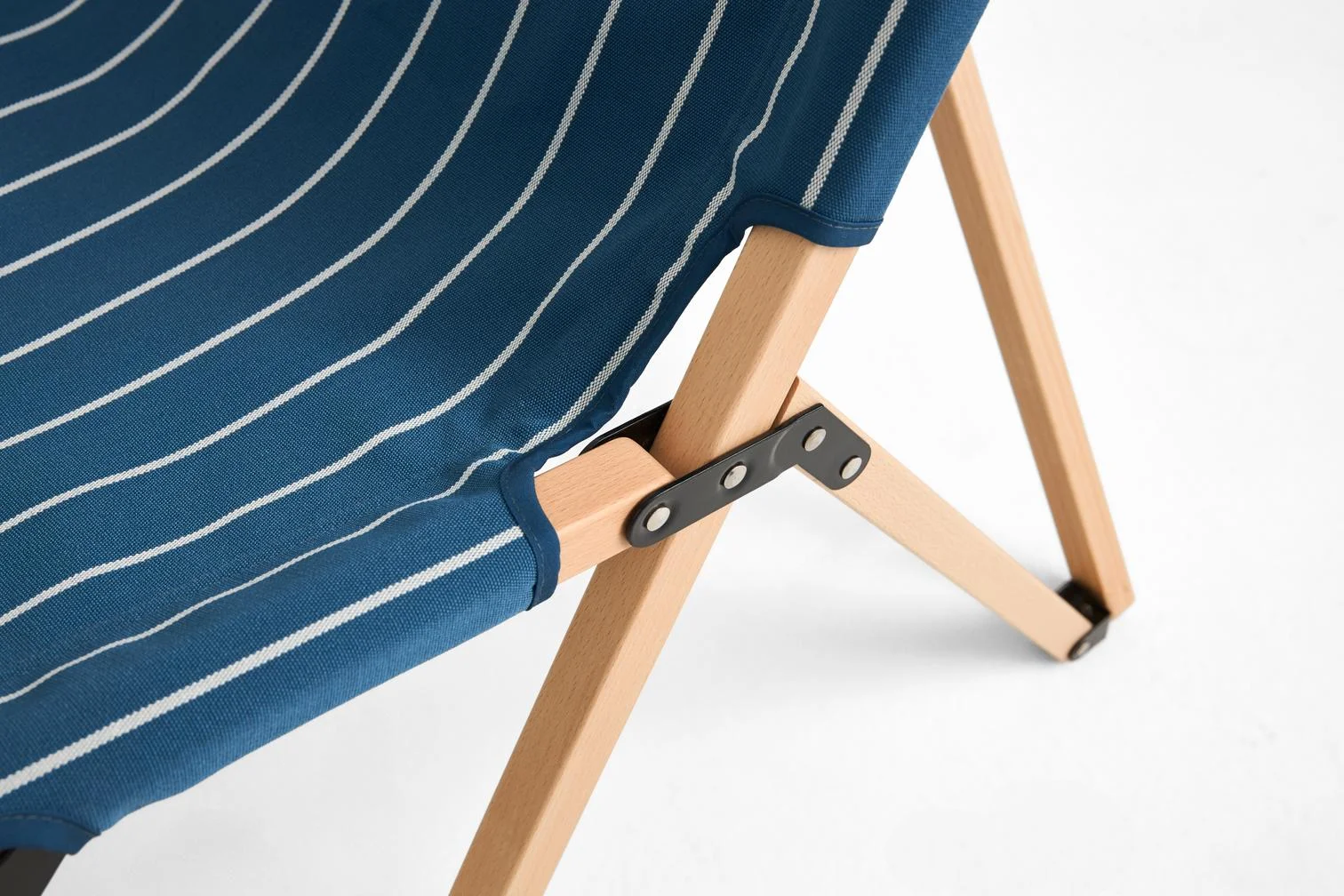 Outdoor Market Folding Chair Blue beige stripe