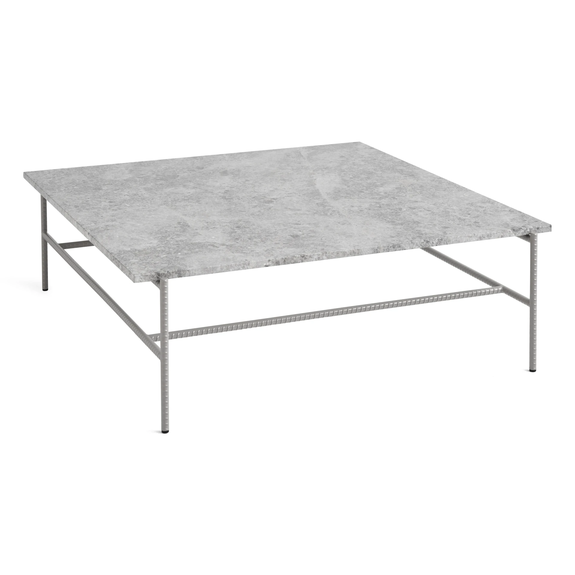 Rebar Square Coffee Table Fossil grey frame with Marble tabletop L100 x W104 x H33 