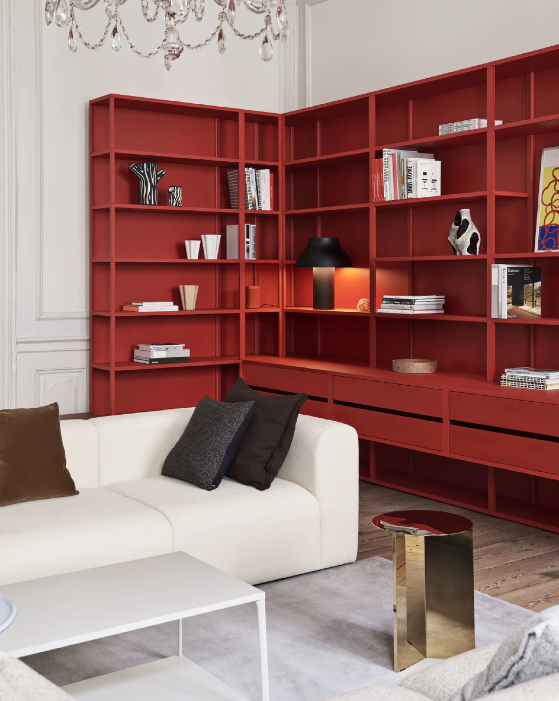 Slit Table Round High Brass