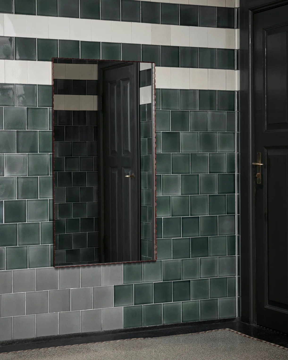 Arcs Mirror Rectangle L Burgundy