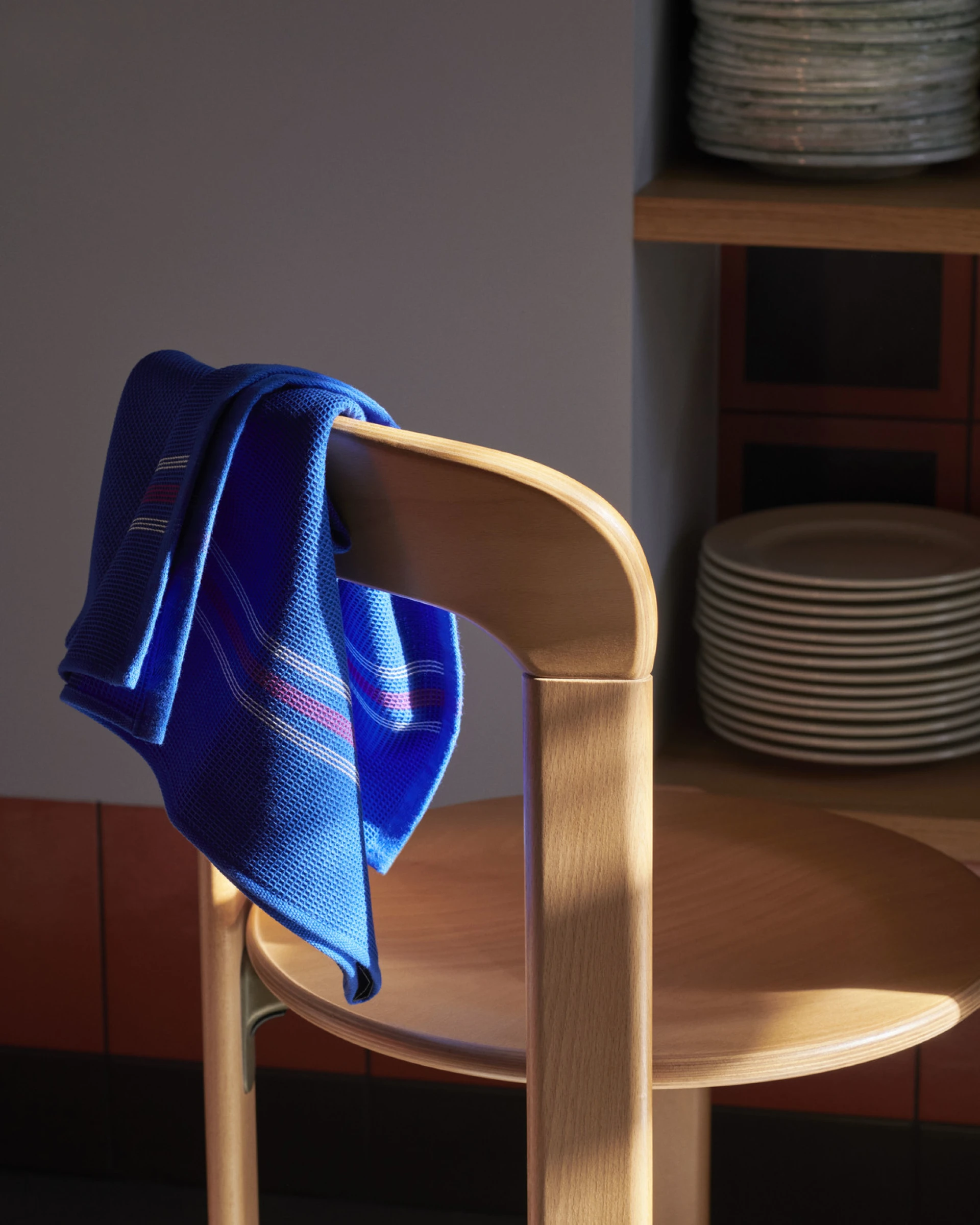 Canteen Tea Towel Blue pinstripe 