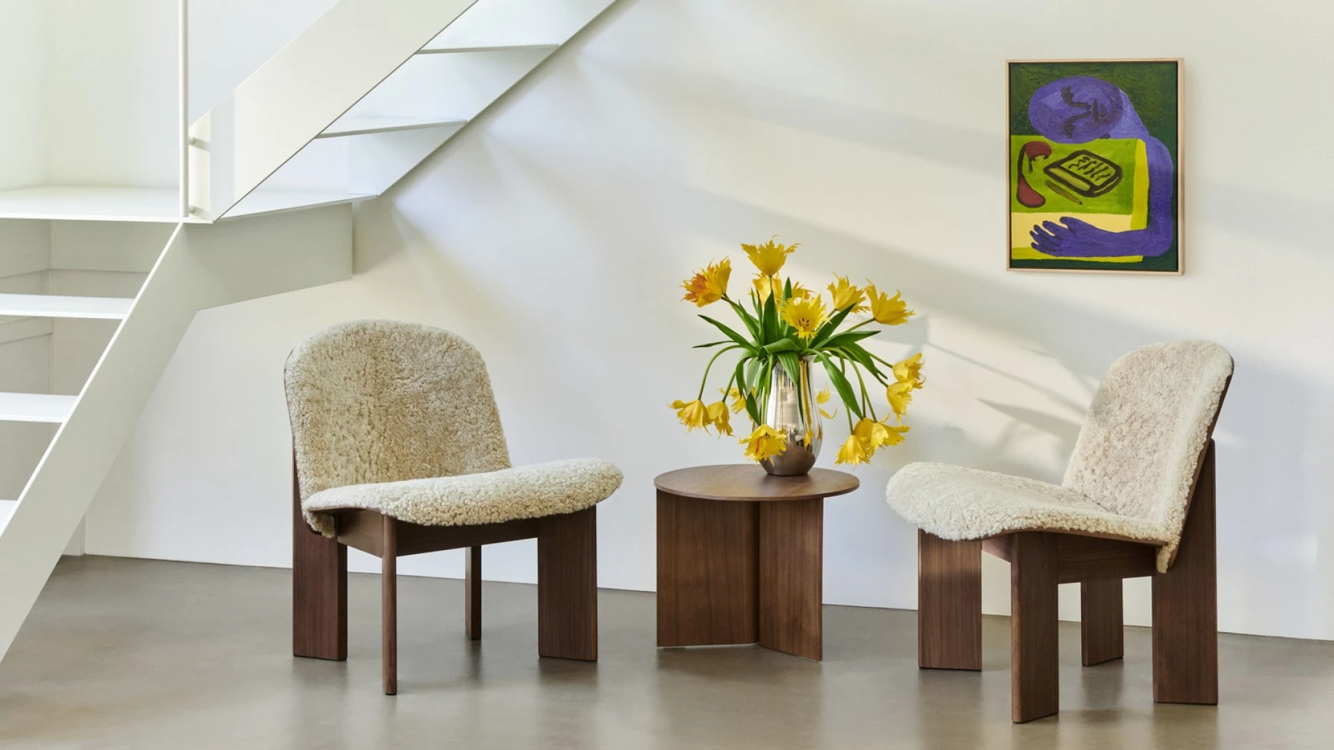 Slit Table Wood Round Walnut