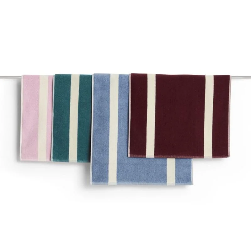 Stripe Bath Mat Burgundy