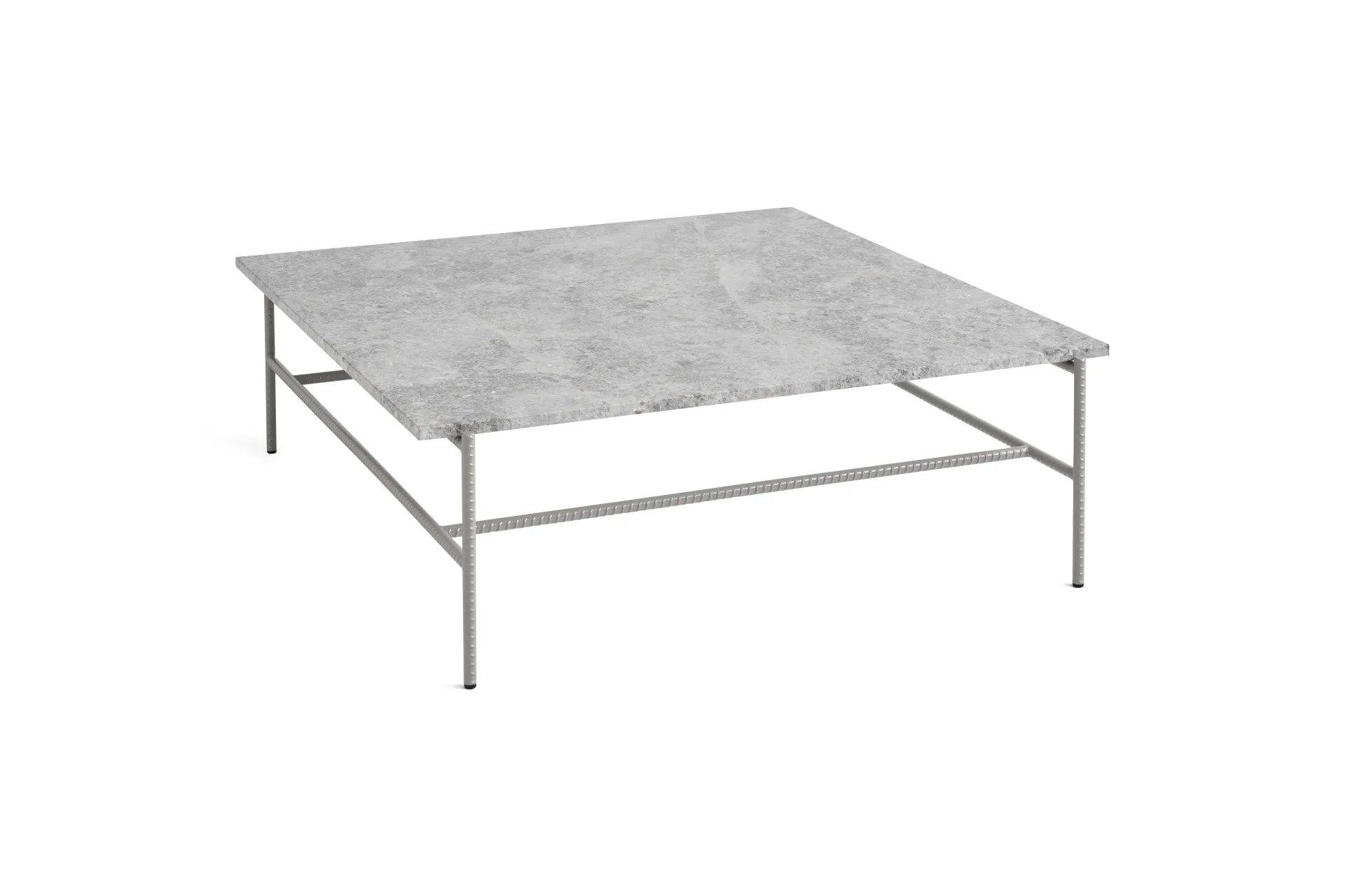 Rebar Square Coffee Table Fossil grey frame with Marble tabletop L80 x W84 x H33 