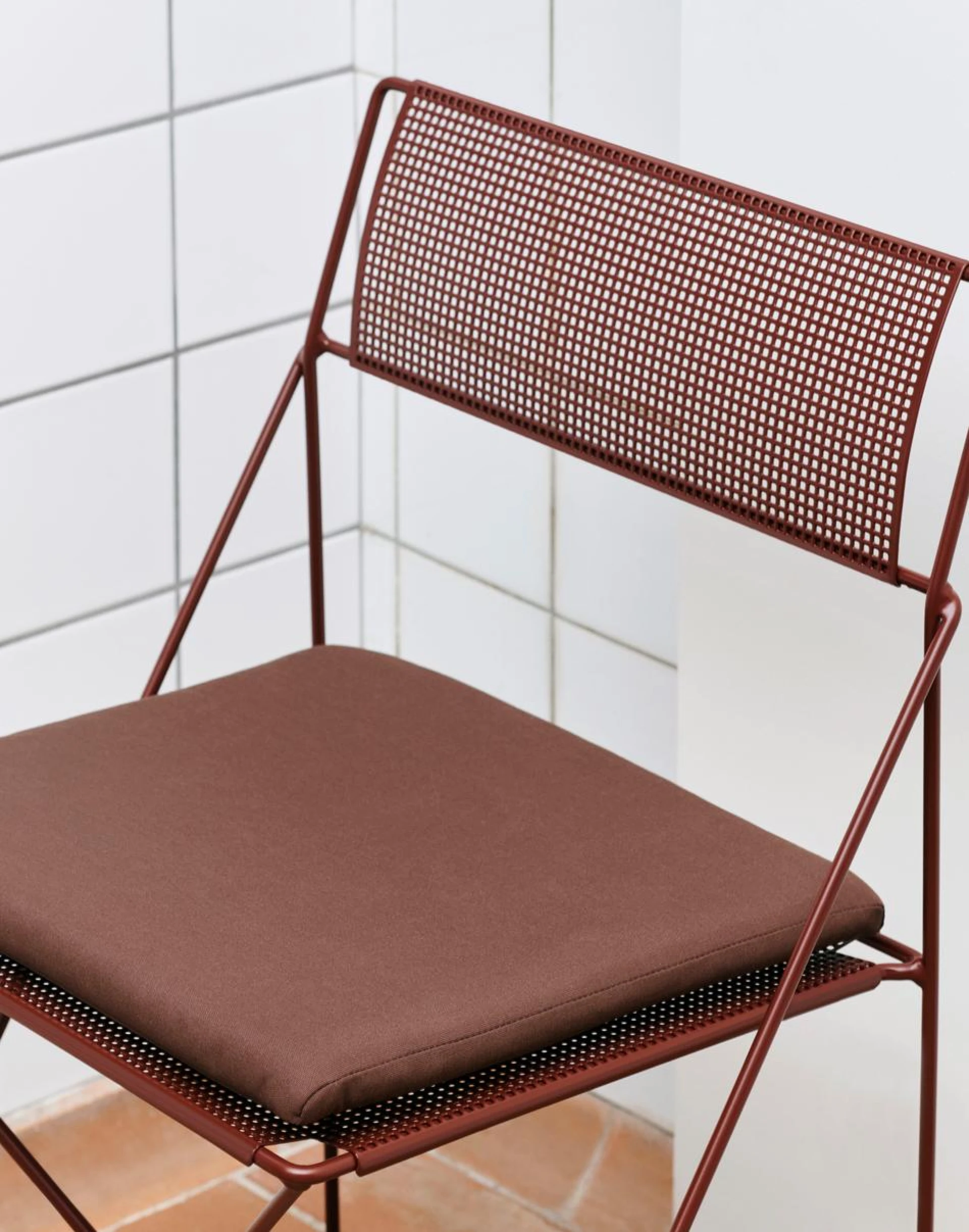 Seat Cushion for X-Line Chair Outdoor Iron red textile