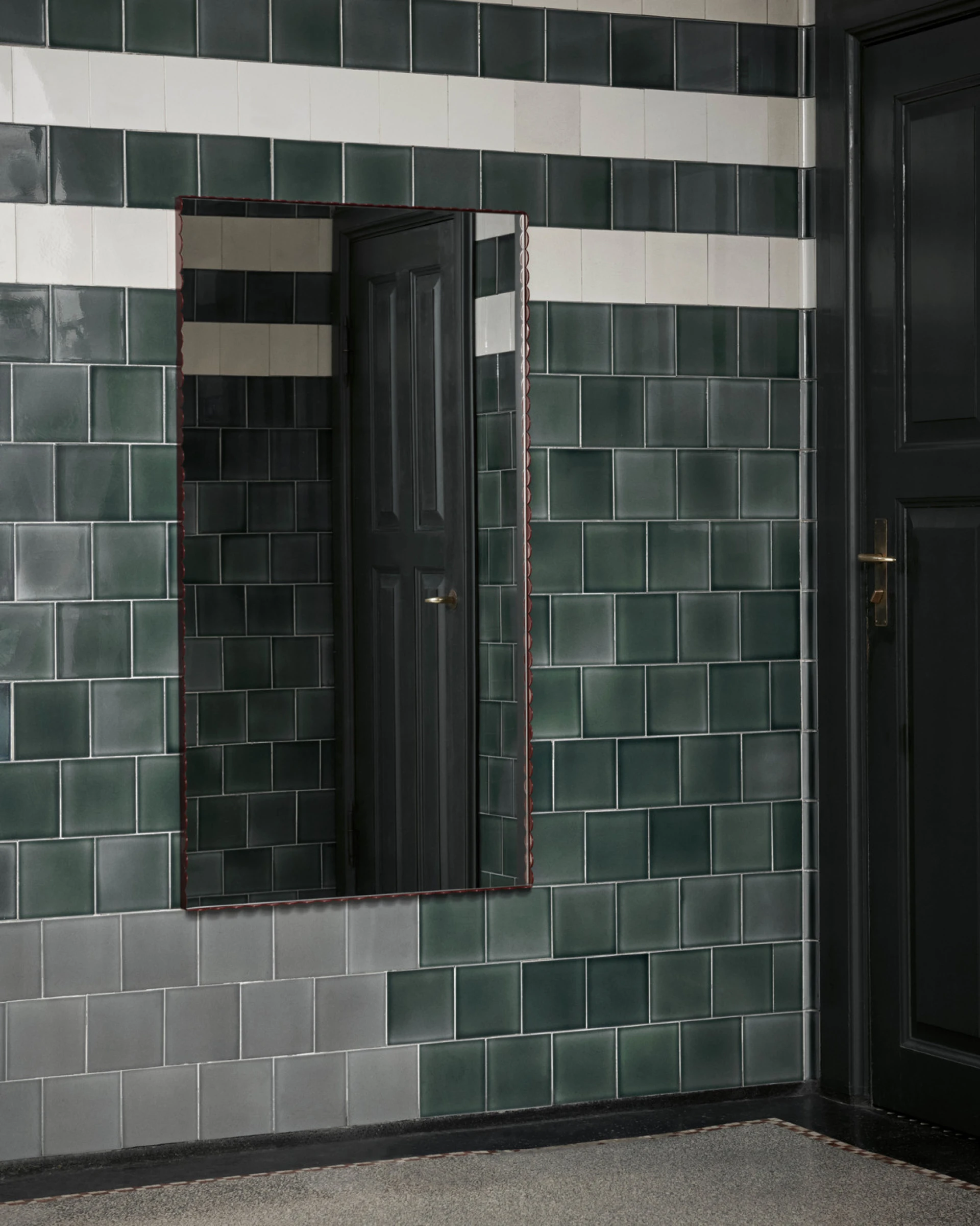 Arcs Mirror Rectangle L Burgundy