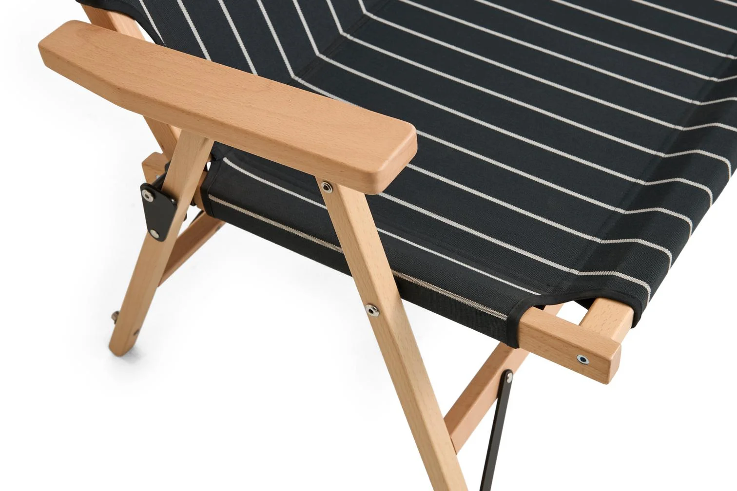 Outdoor Market Folding Sofa Black beige stripe