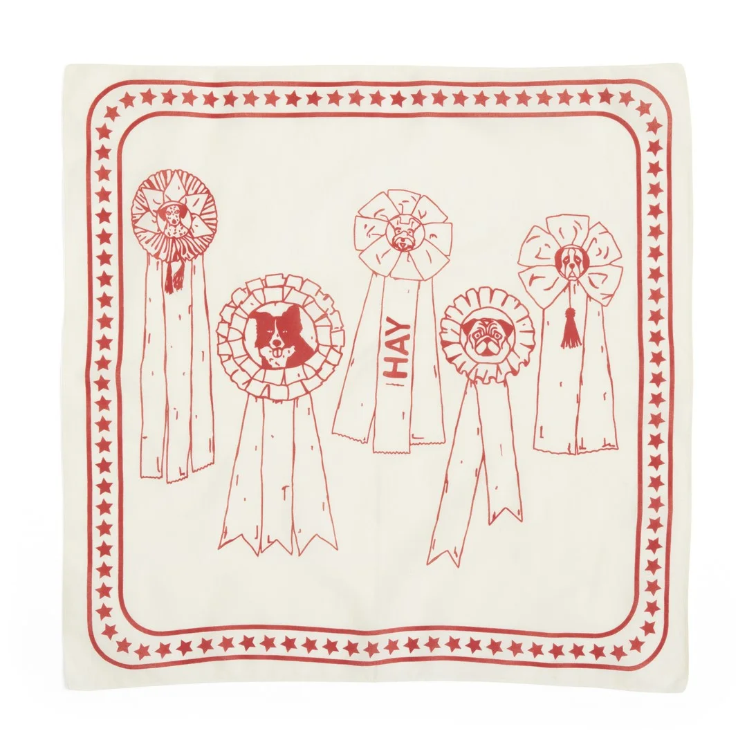 HAY Dogs Scarf 55 x 55 Off-white