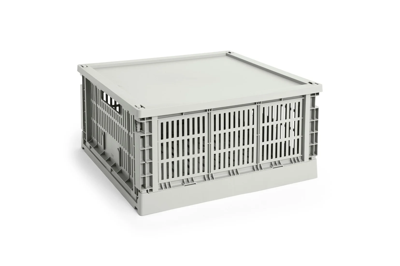 HAY Colour Crate Lid Plastic Large Square Grey