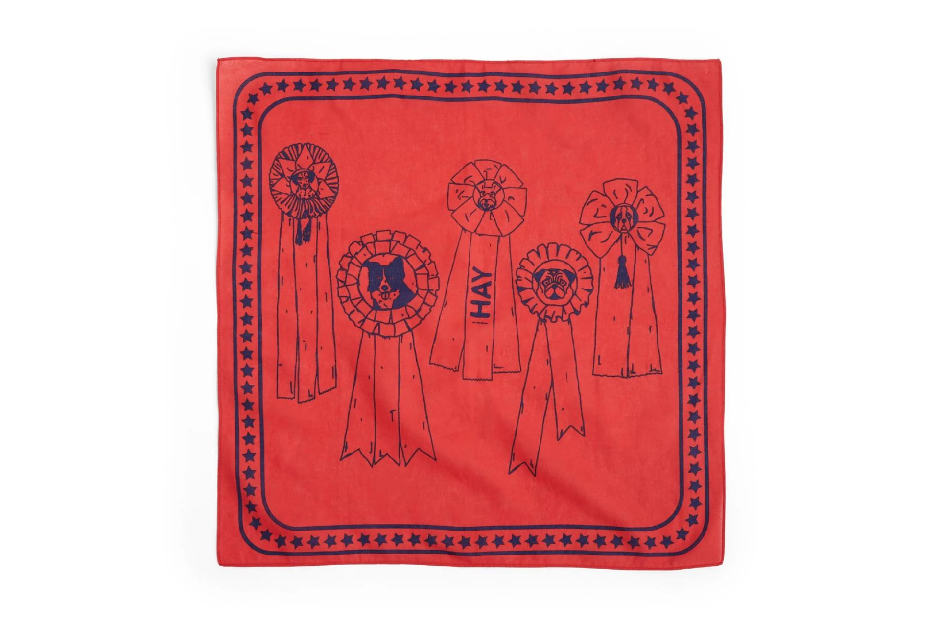 HAY Dogs Scarf (Recycled) 55 x 55 Red