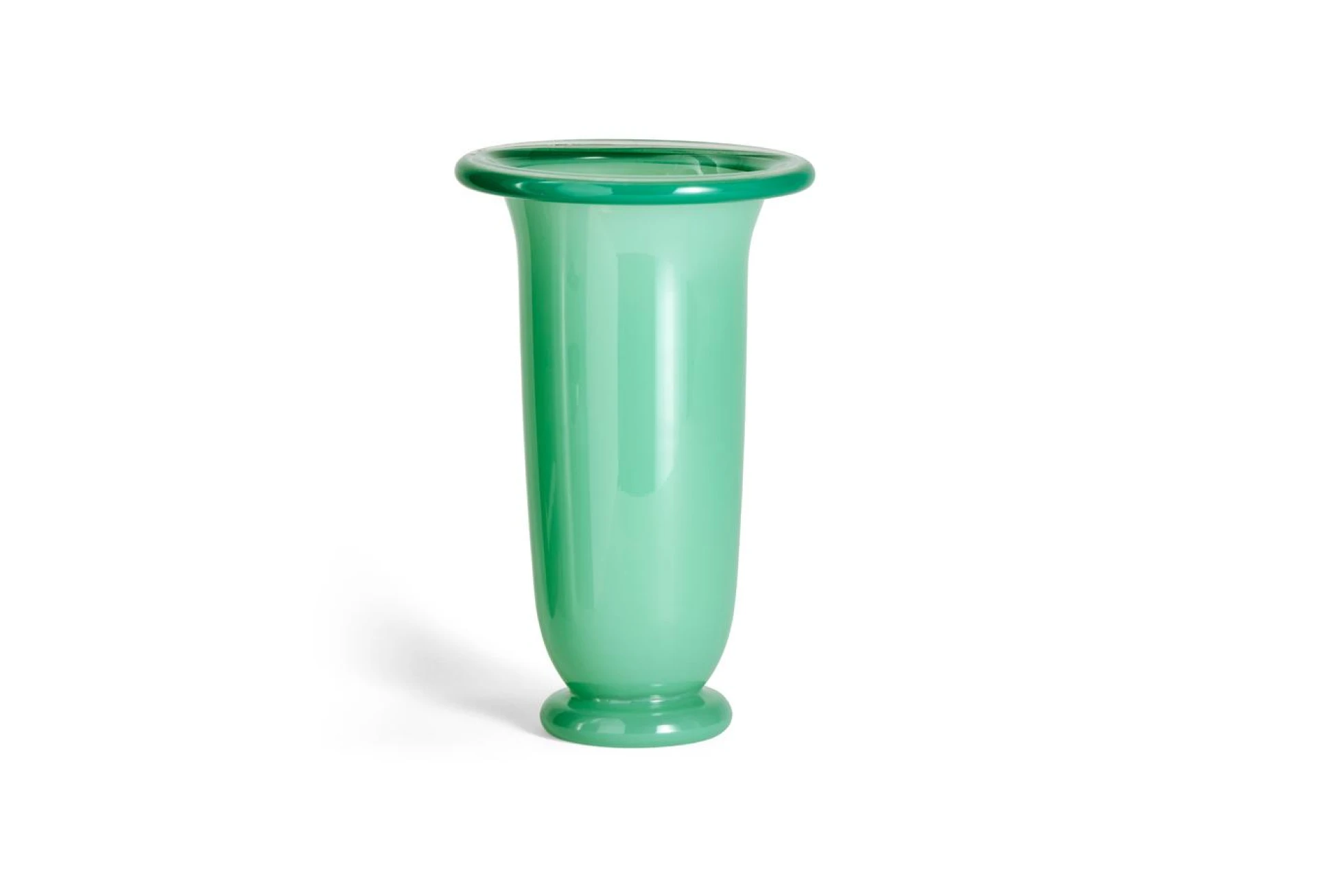 Empire Vase Large Green with dark green rim