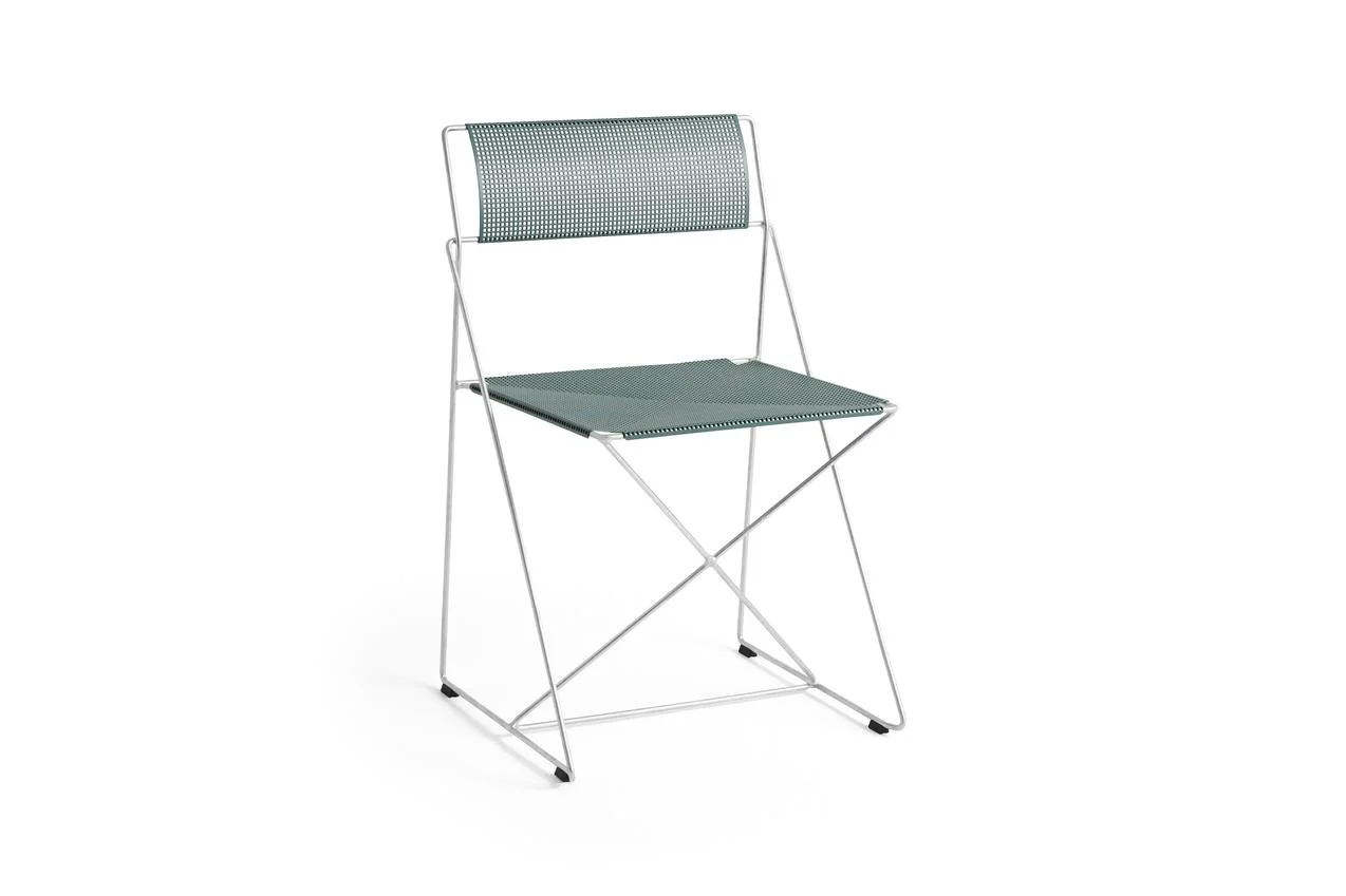 X-Line Chair Galvanised base - Moss powder coated seat/back