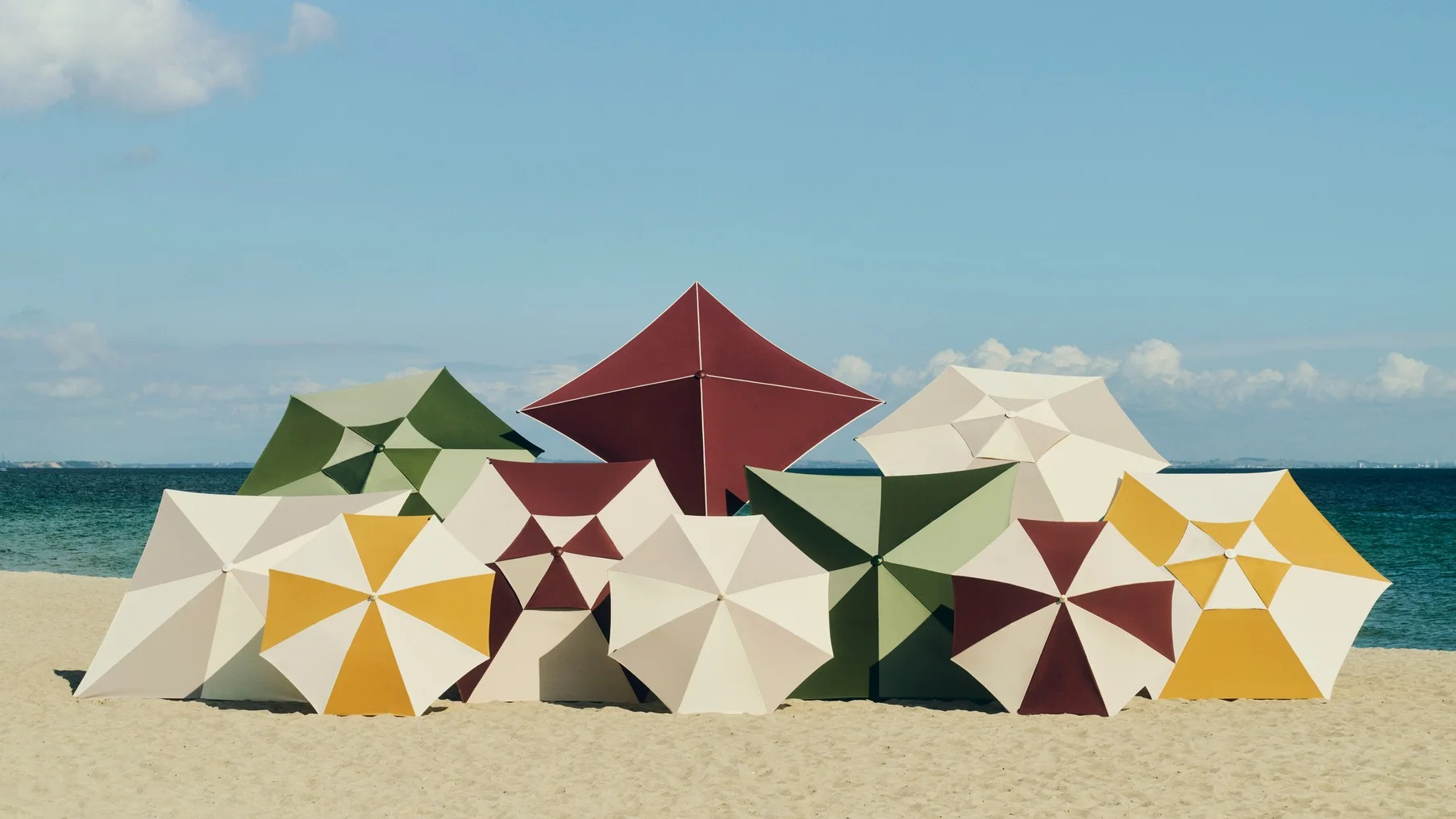 Terrazza Parasol Hexagon Green and dark green