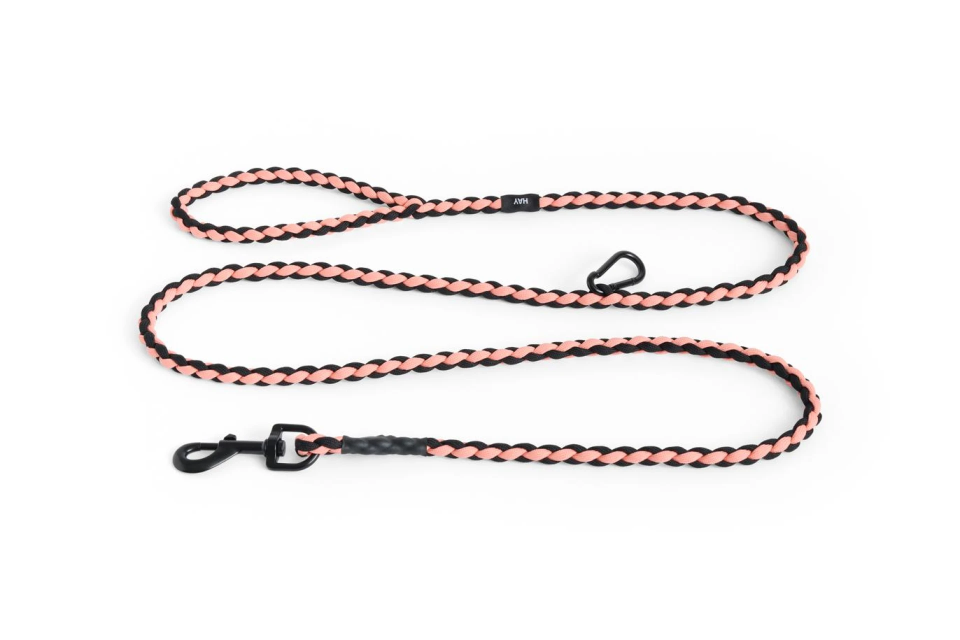 HAY Dogs Leash Braided Adjustable M/L Pink, black