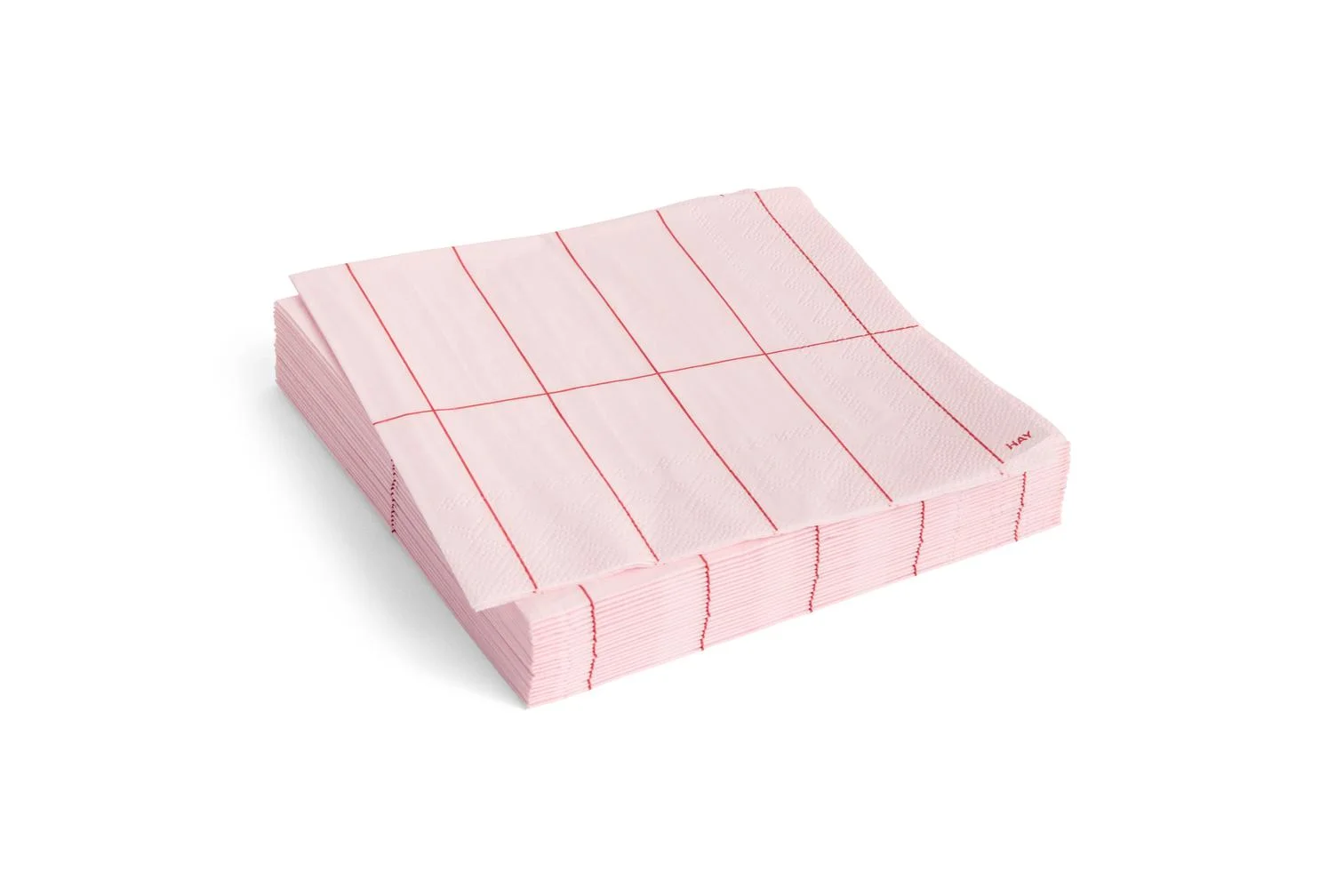 Pattern Napkins Set of 20 Lunch Light pink and red grid