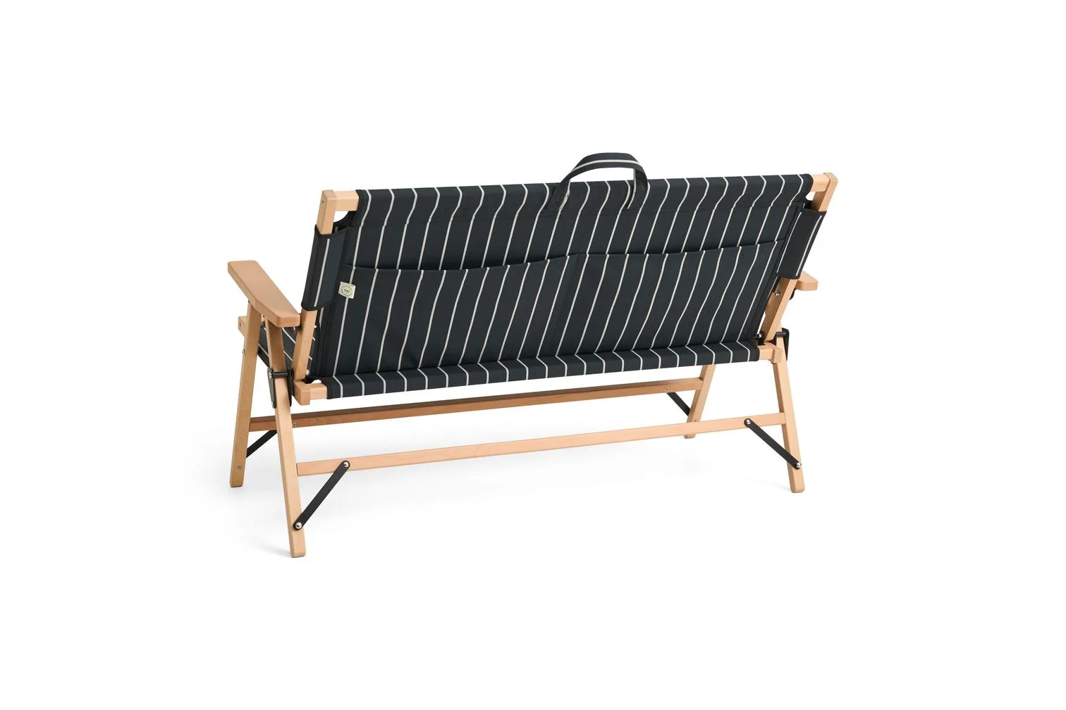 Outdoor Market Folding Sofa Black beige stripe