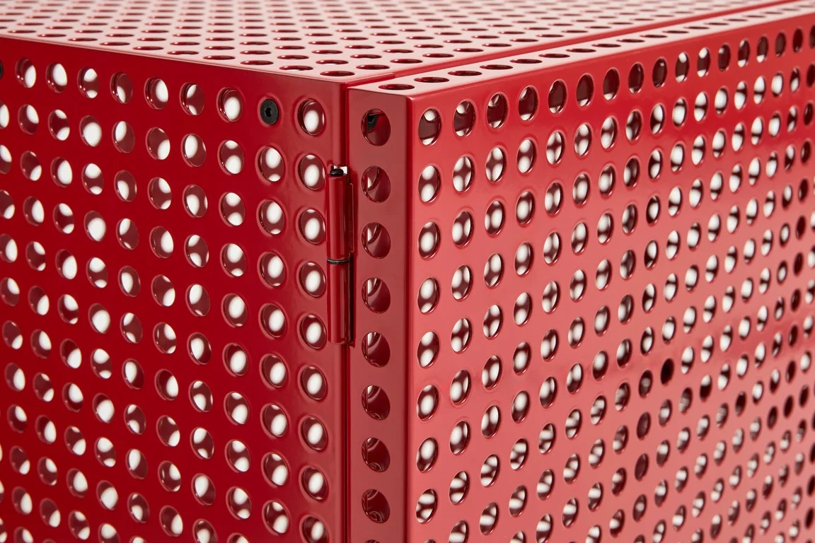 Perforated Cabinet Floor Small Wine red