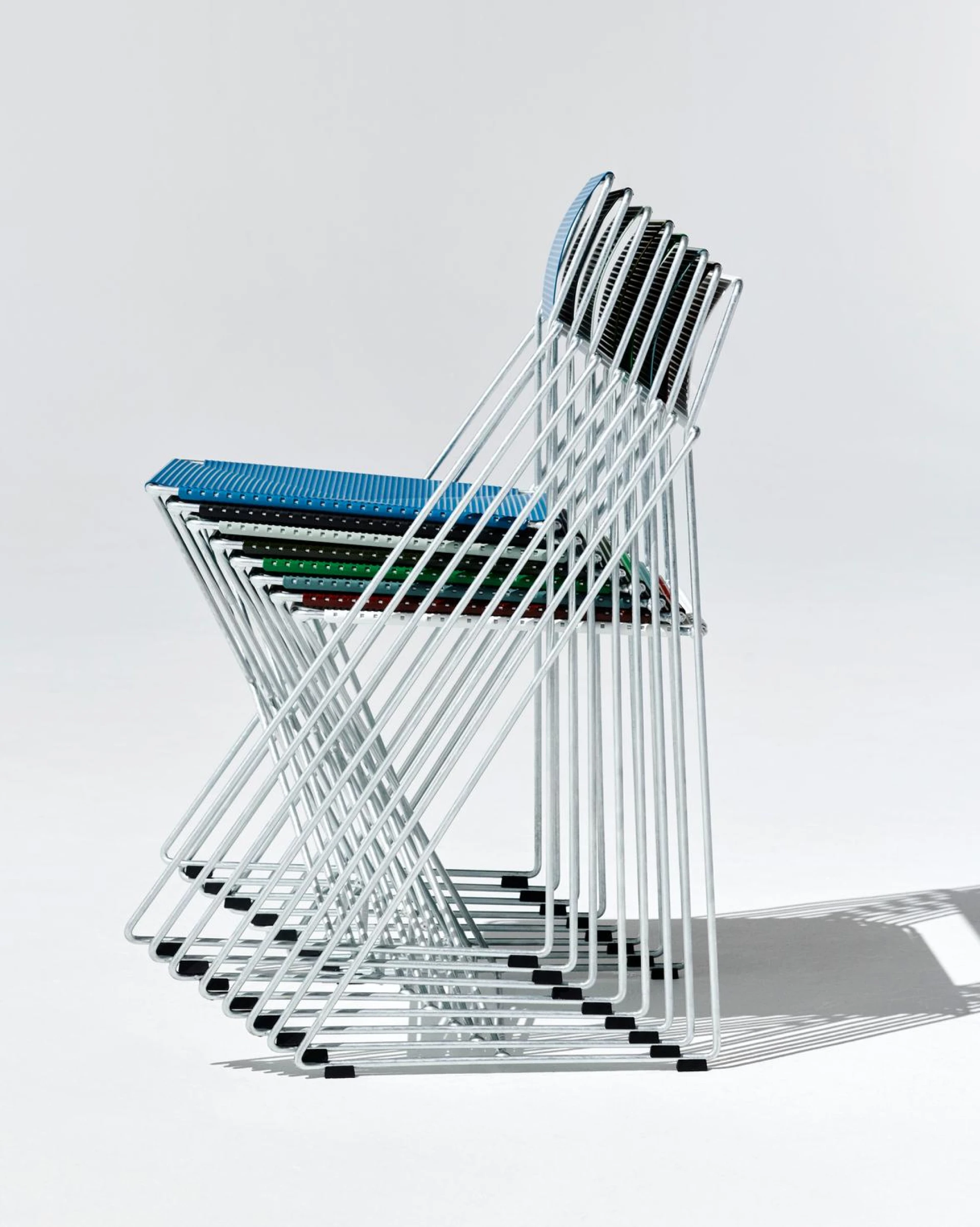 X-Line Chair Galvanised base - Iron red powder coated seat/back