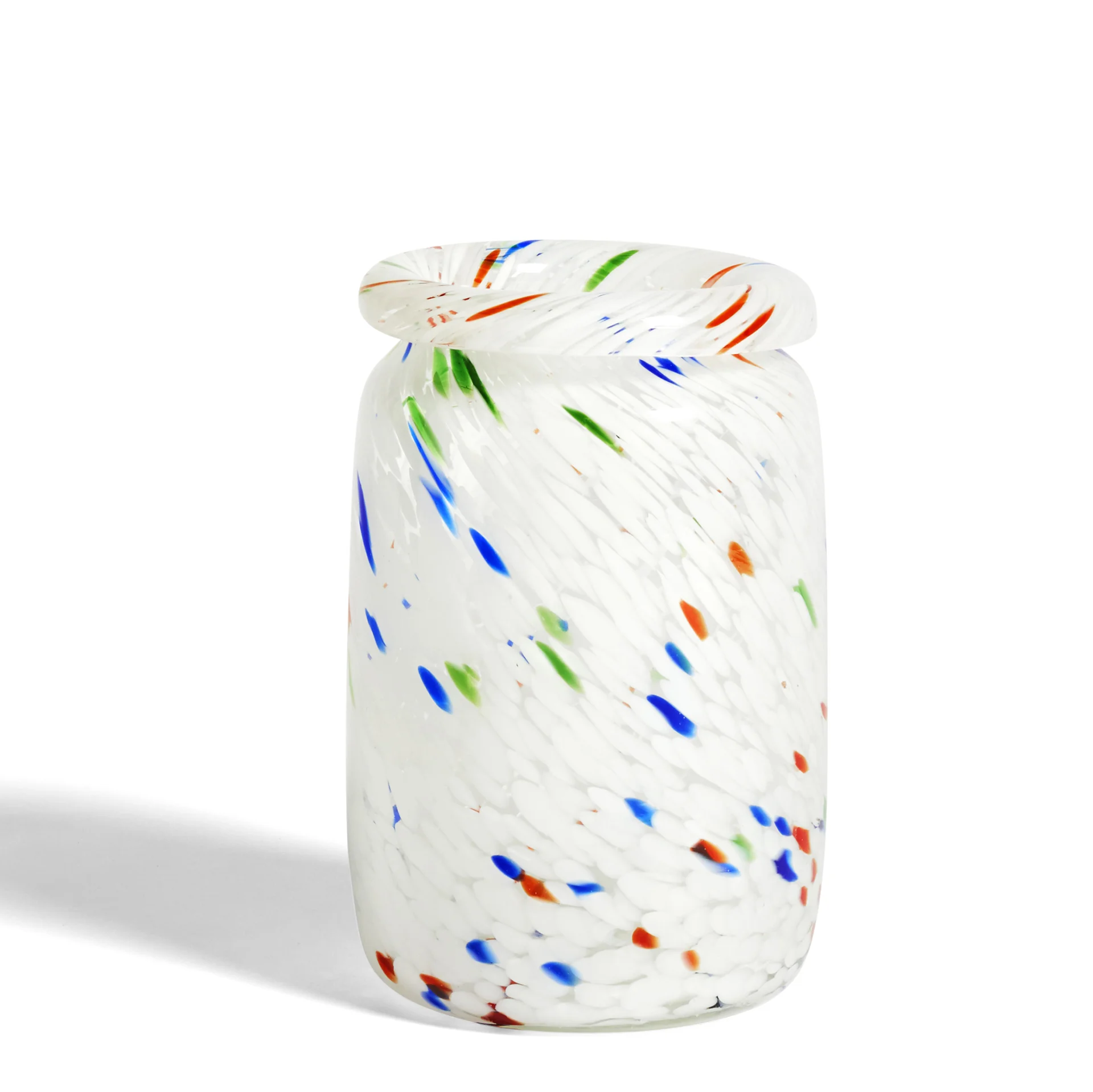 Splash Vase Roll Neck M White dot