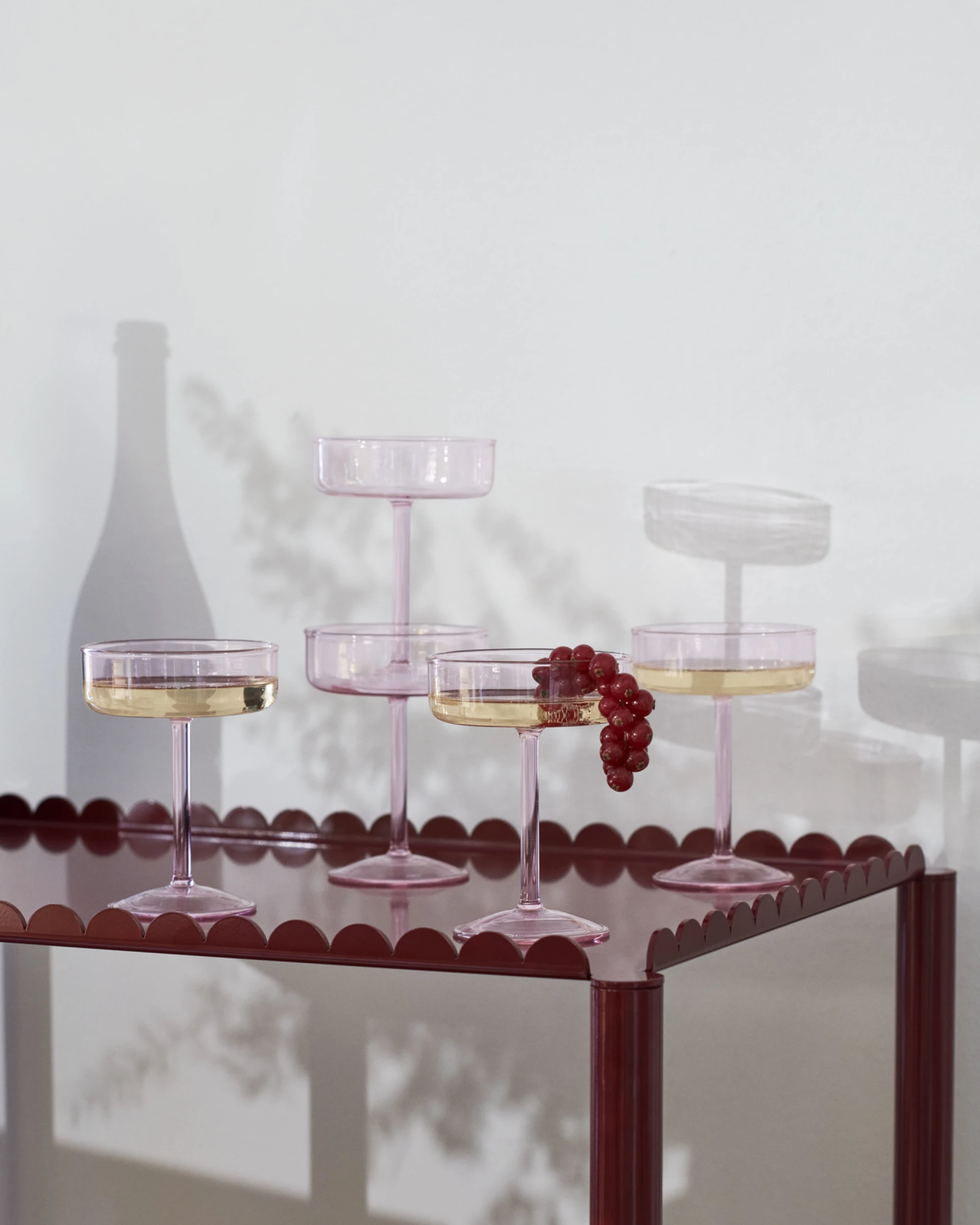 Tint Coupe Glass Set of 2 Pink