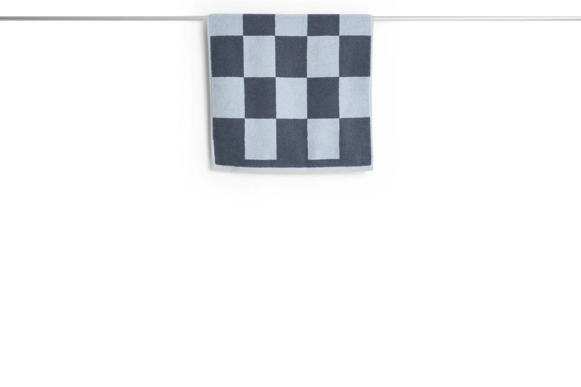 Check Bath Mat Steel blue