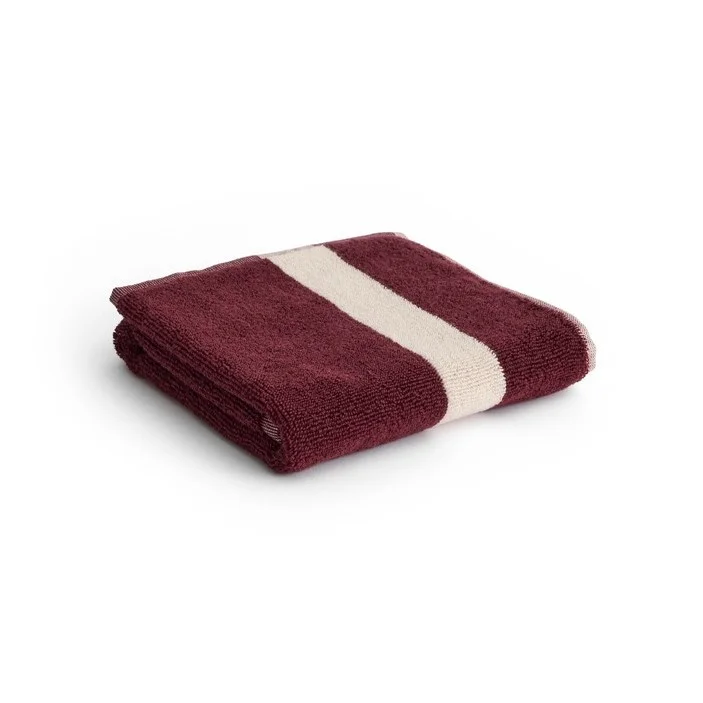 Stripe Hand Towel Burgundy