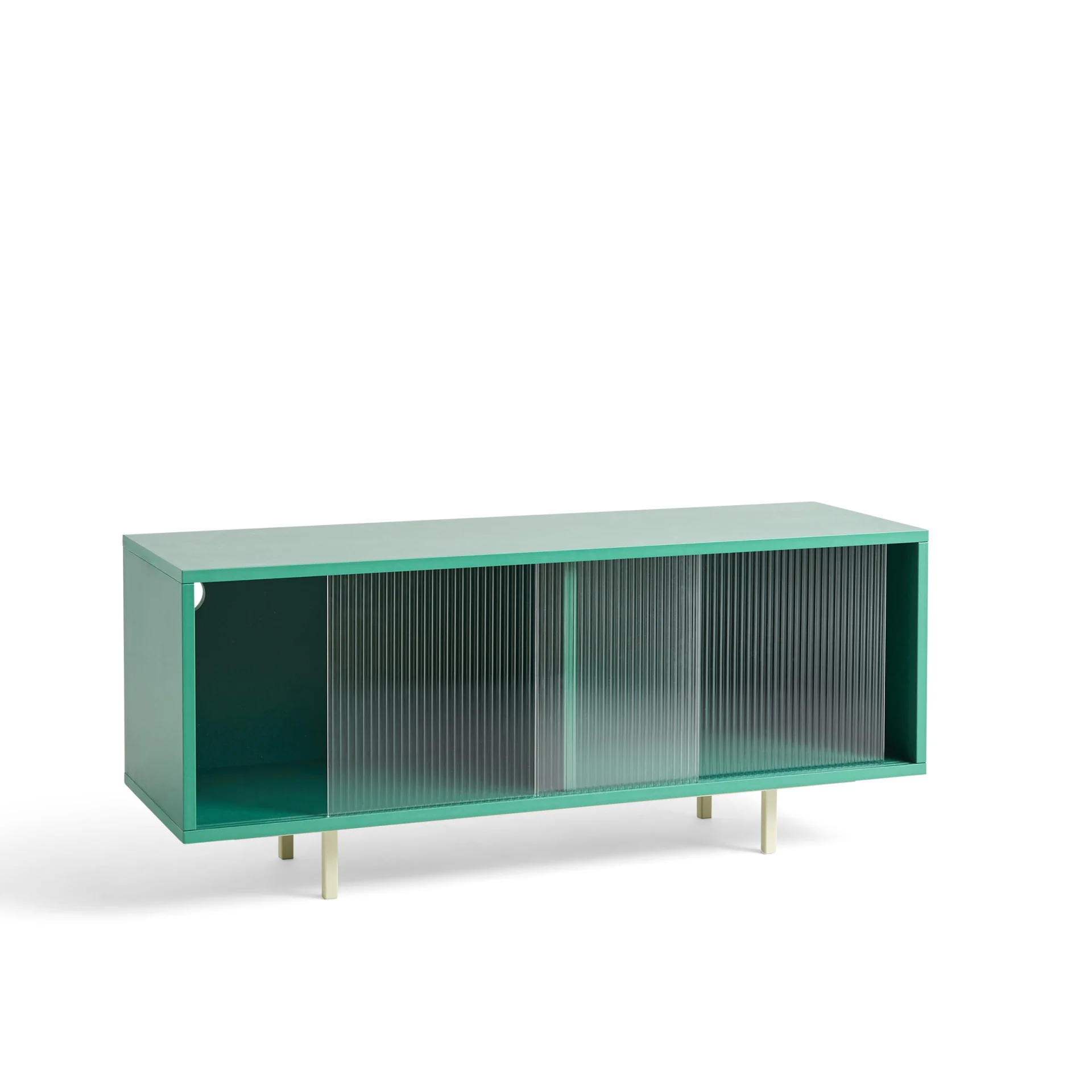 Colour Cabinet Medium Dark mint Floor w. Glass doors