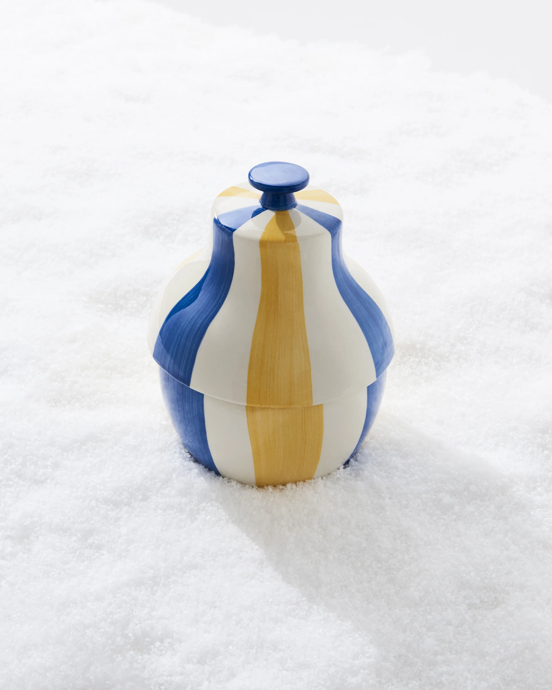 Sobremesa Stripe Cookie Jar Blue and yellow