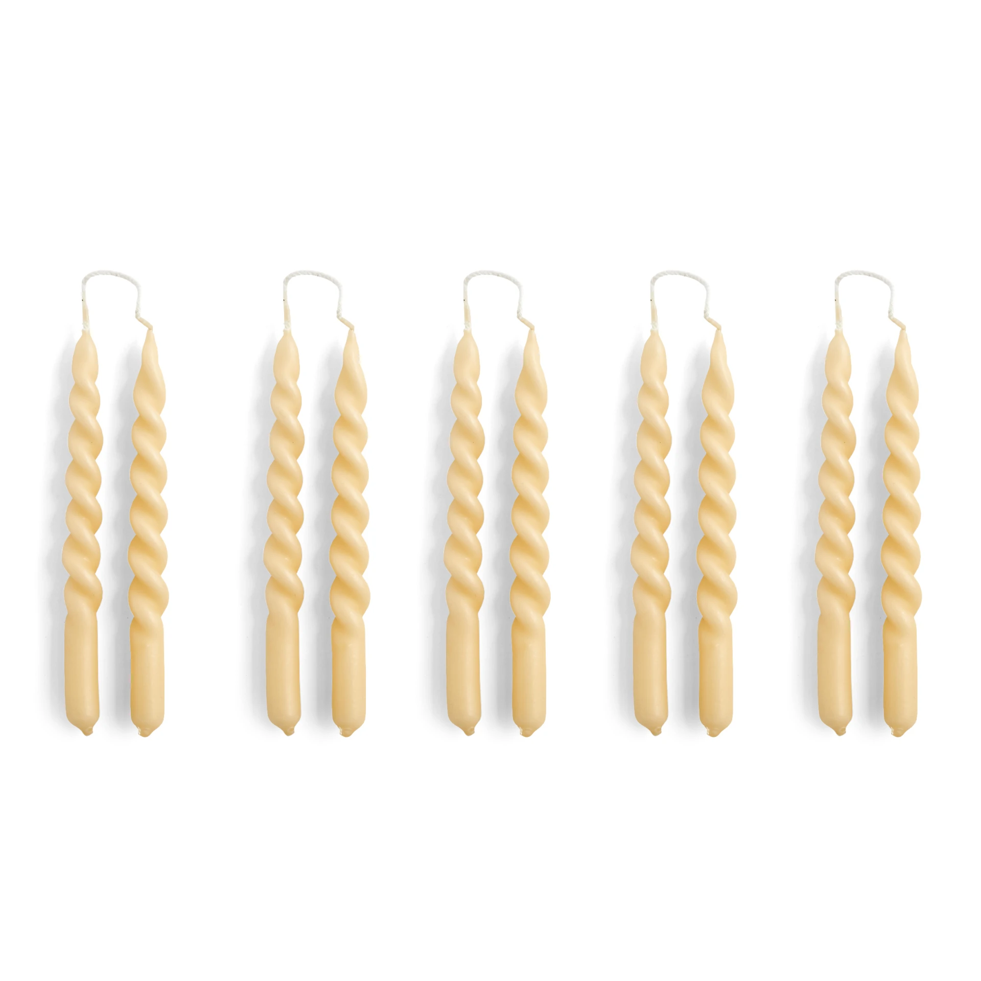 Mini Swirl Candle Set of 10 Beige