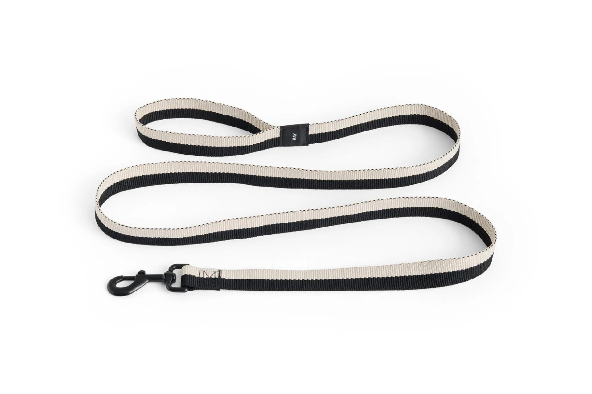 HAY Dogs Leash Flat M/L Black, white