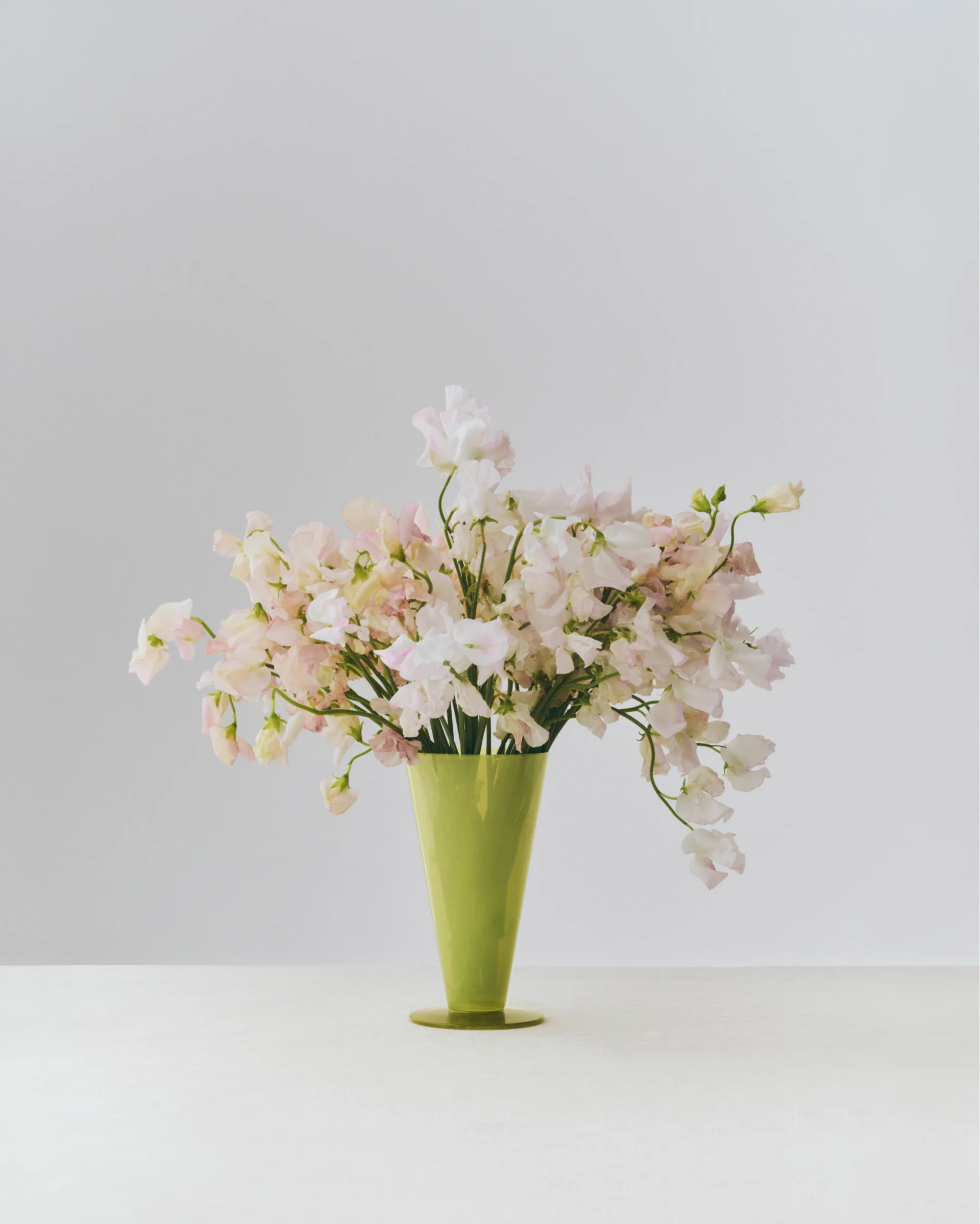 Conical Vase Small Light green and dark lime