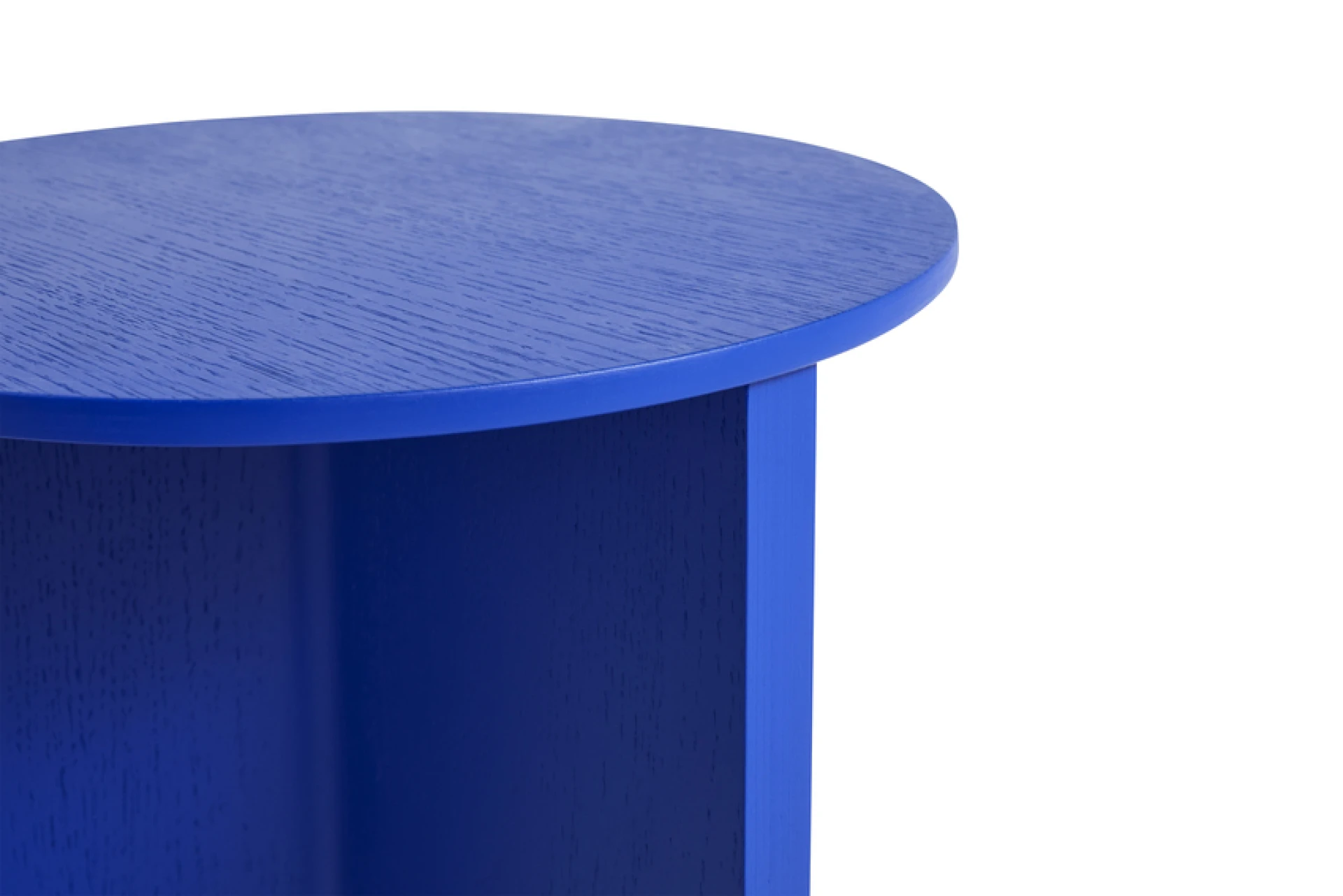 Slit Table Wood Round High Vivid blue