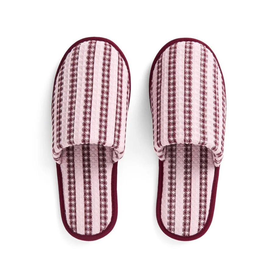 Waffle Slippers Stripe cool pink