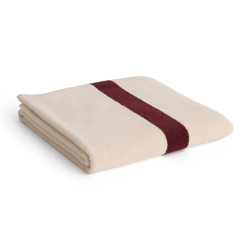 Stripe Bath Towel Burgundy