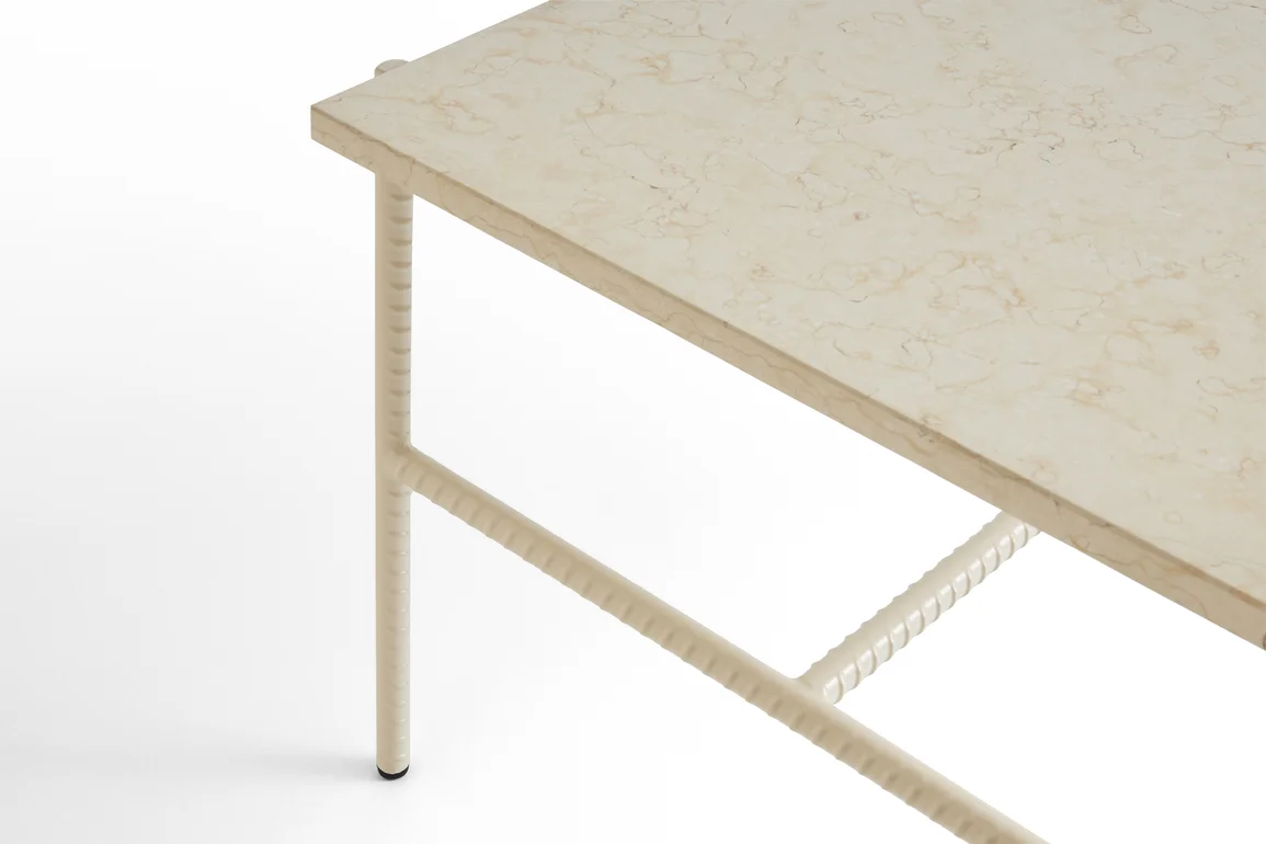 Rebar Square Coffee Table Alabaster frame with Marble tabletop L80 x W84 x H33 