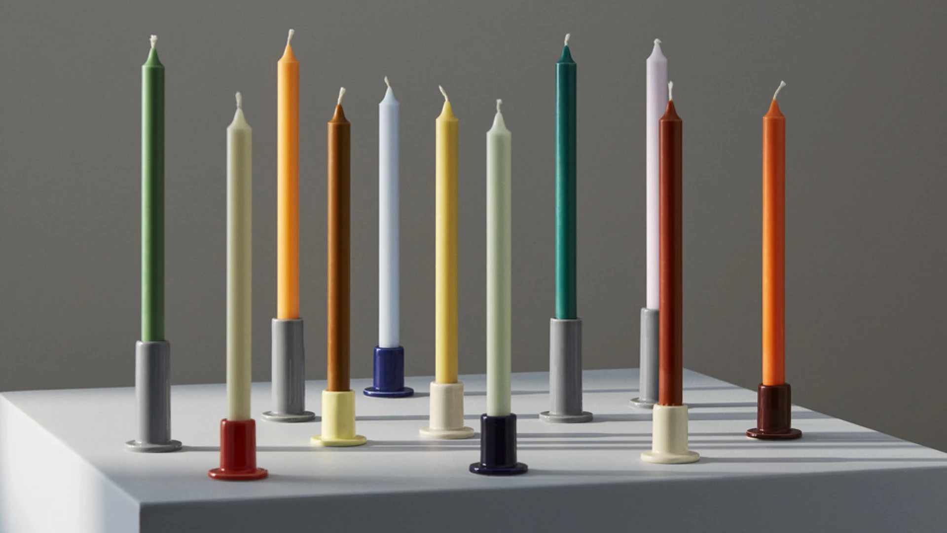 Tube Candleholder Light grey